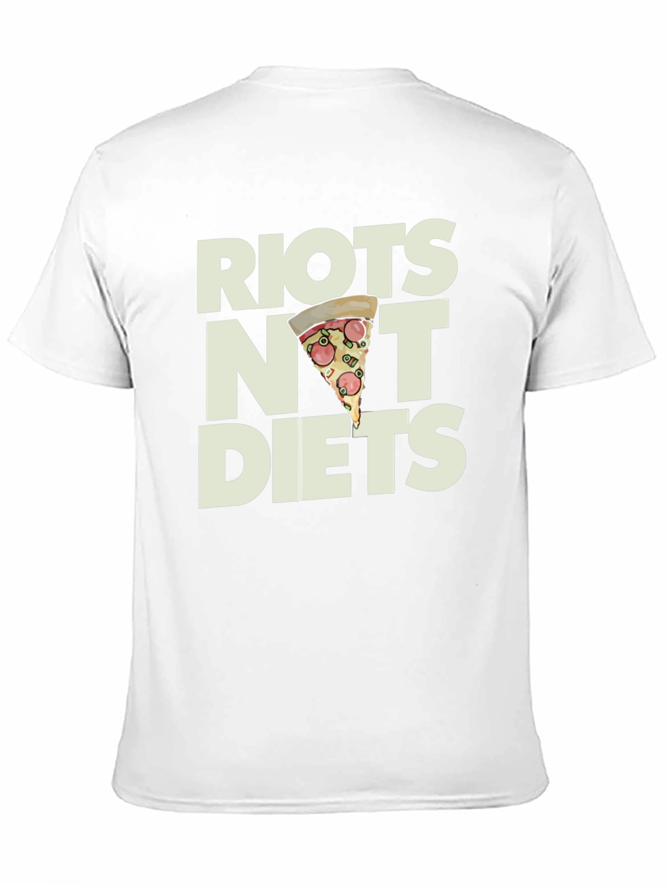 Riots Not Diets Pizza Graphic T-Shirt