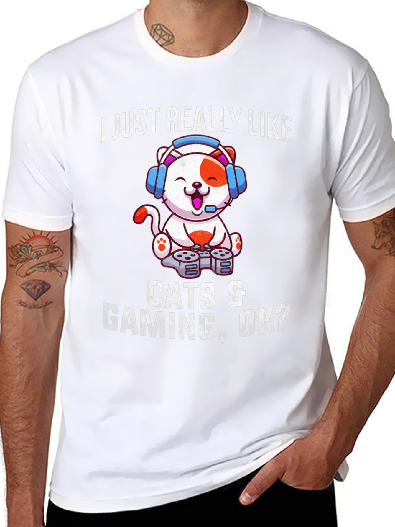 Cats & Gaming T-Shirt - Gamer Cat Tee