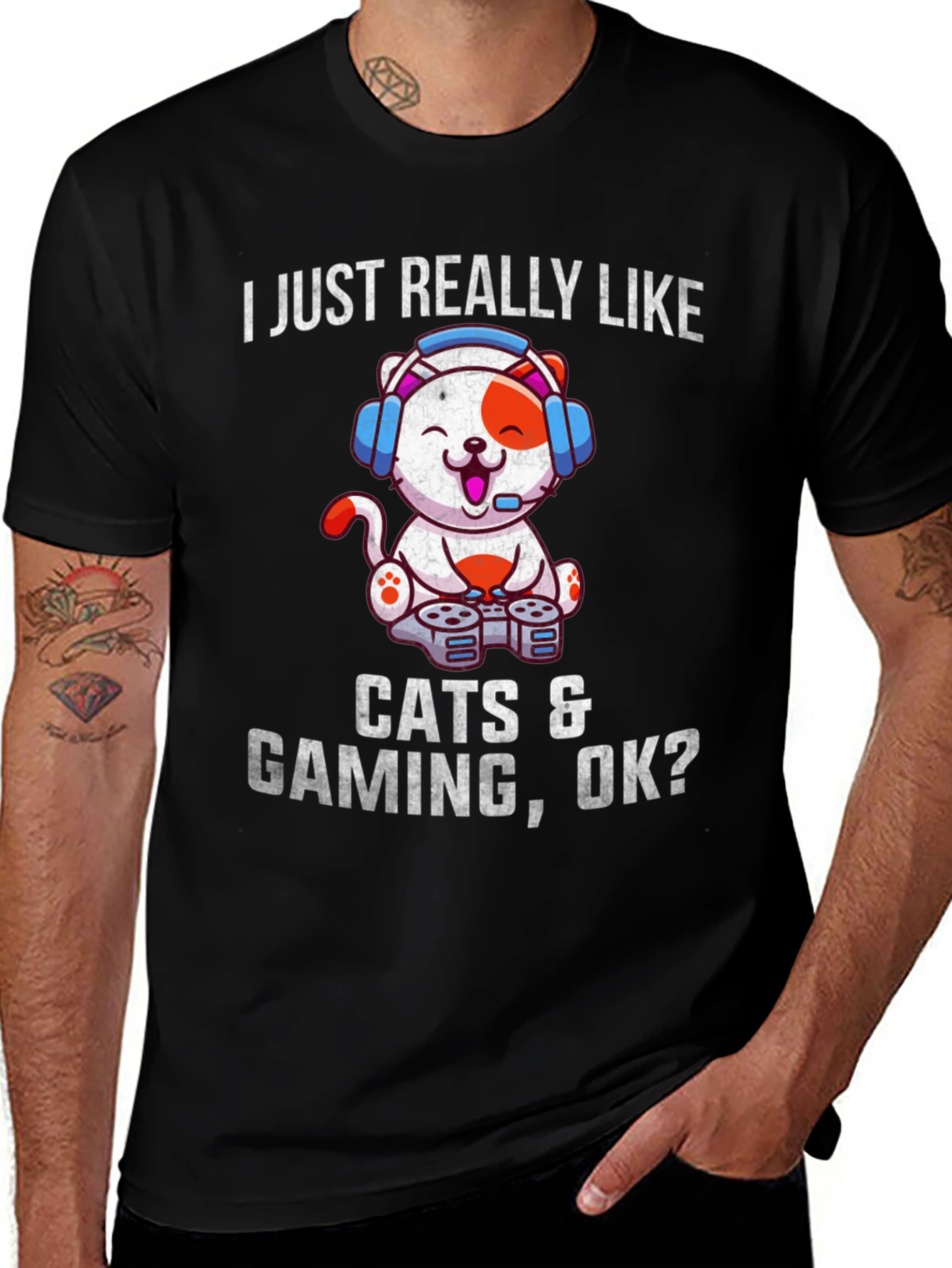 Cats & Gaming T-Shirt - Gamer Cat Tee