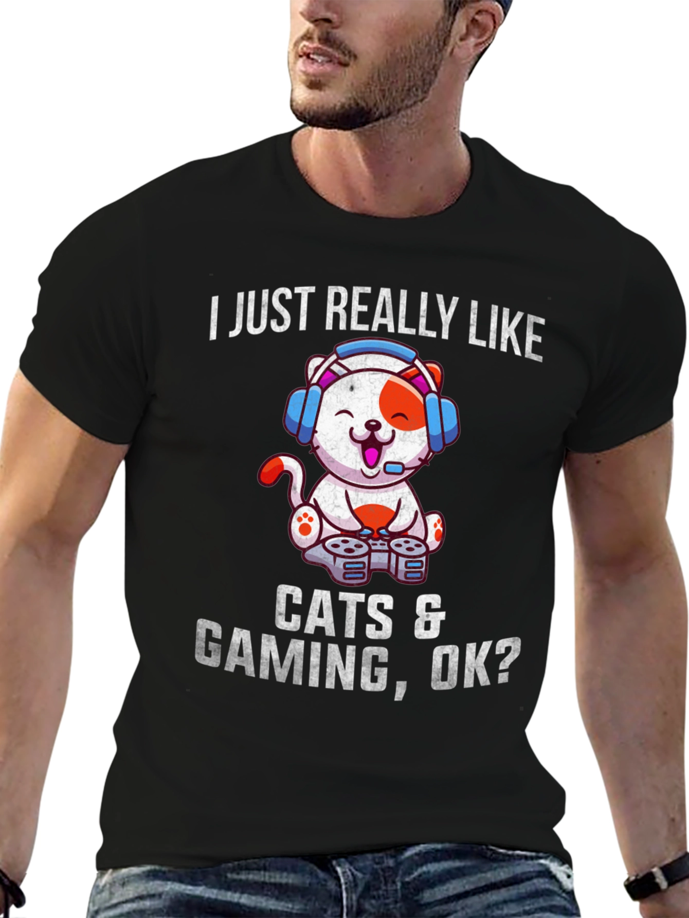 Cats & Gaming T-Shirt - Gamer Cat Tee