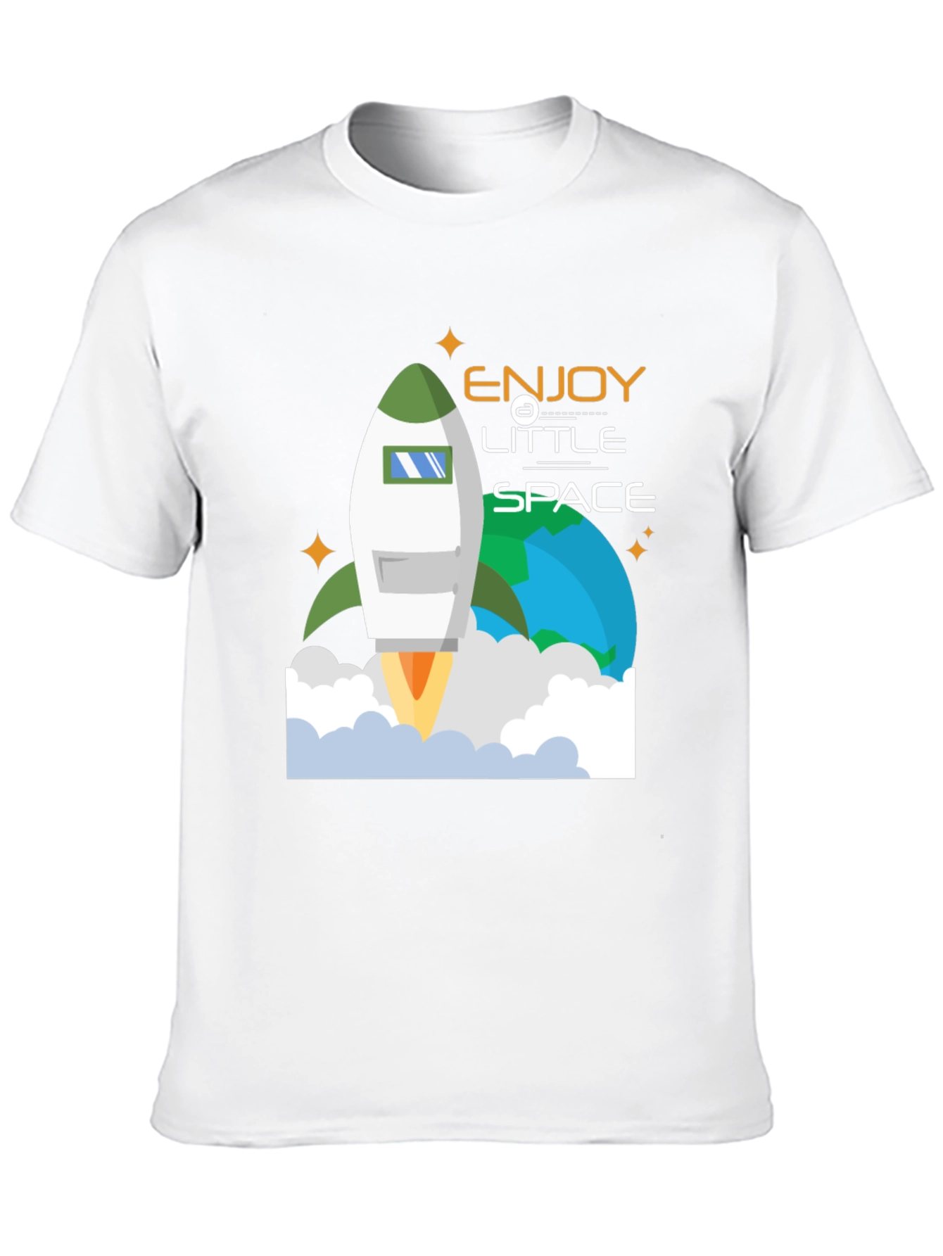 Enjoy Little Space T-Shirt | Rocket Launch Graphic Tee