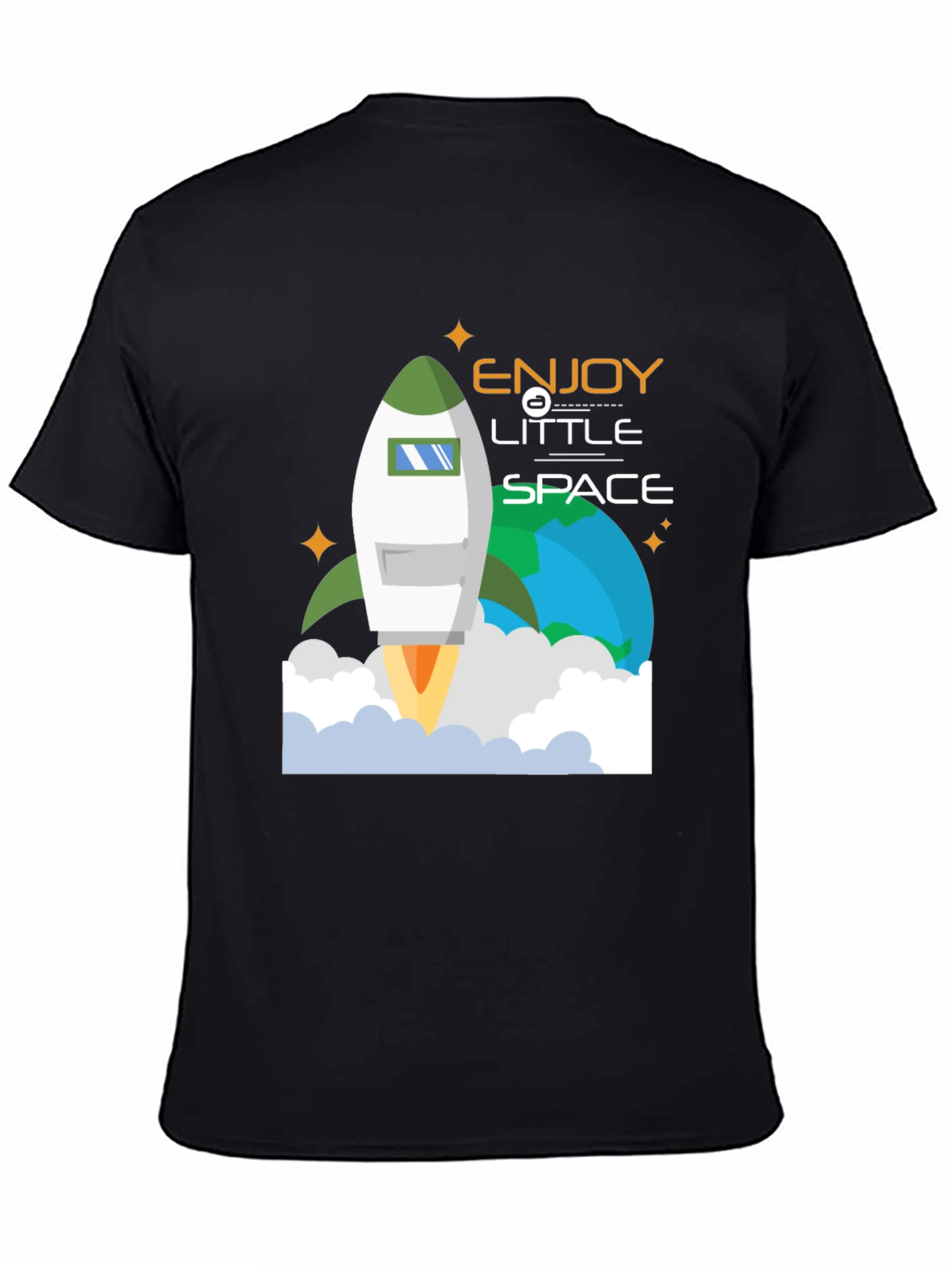 Enjoy Little Space T-Shirt | Rocket Launch Graphic Tee