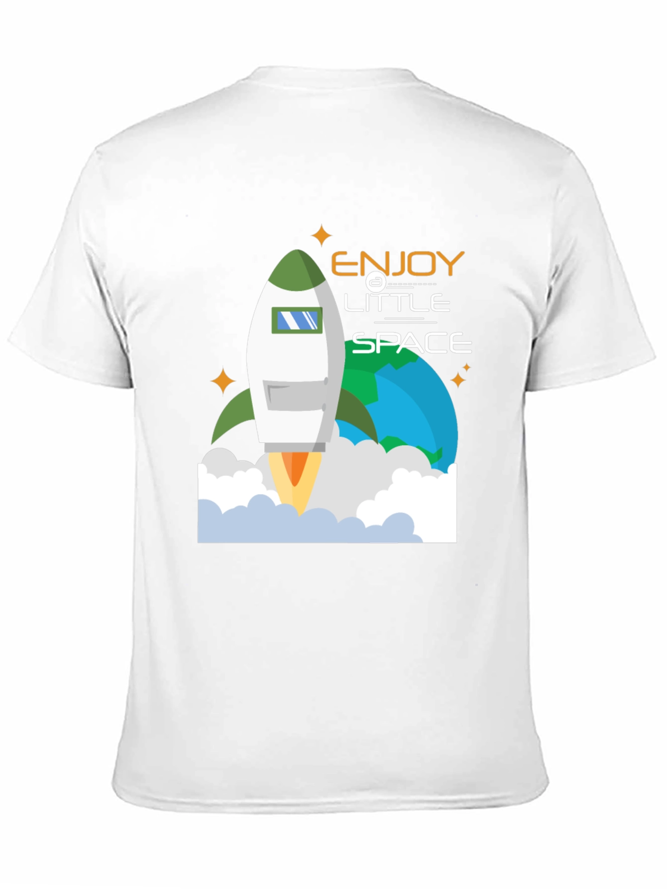 Enjoy Little Space T-Shirt | Rocket Launch Graphic Tee