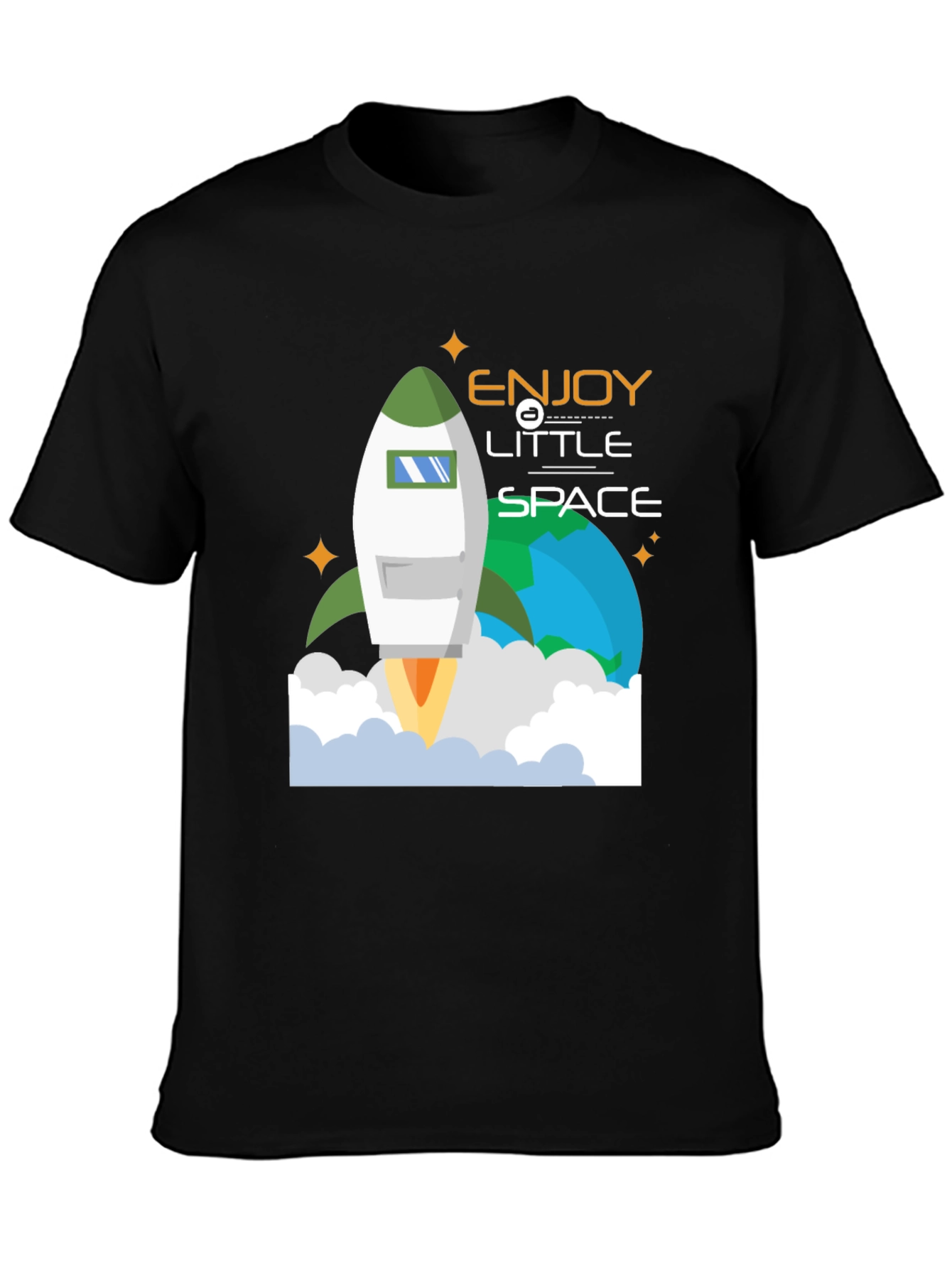 Enjoy Little Space T-Shirt | Rocket Launch Graphic Tee