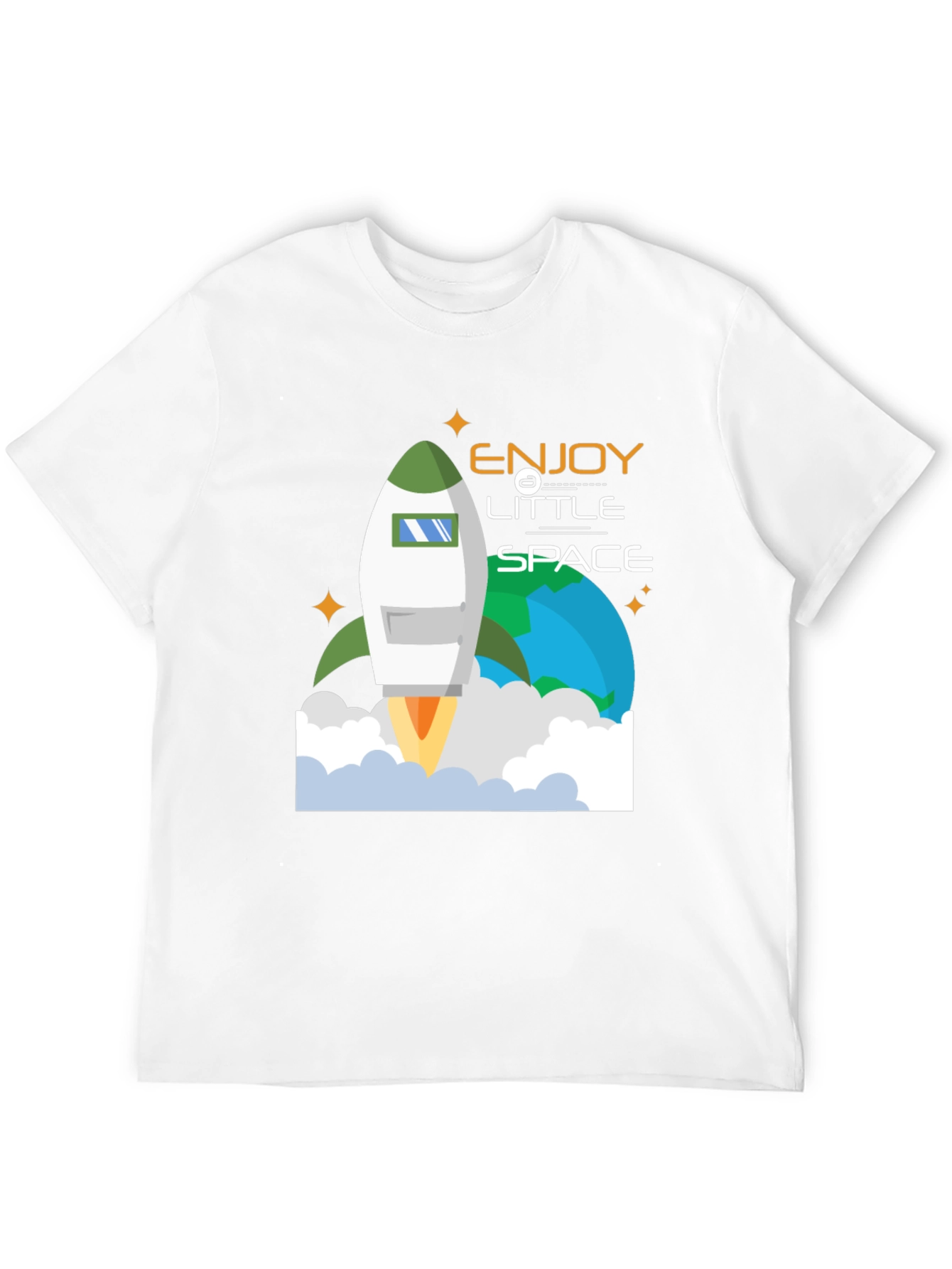 Enjoy Little Space T-Shirt | Rocket Launch Graphic Tee