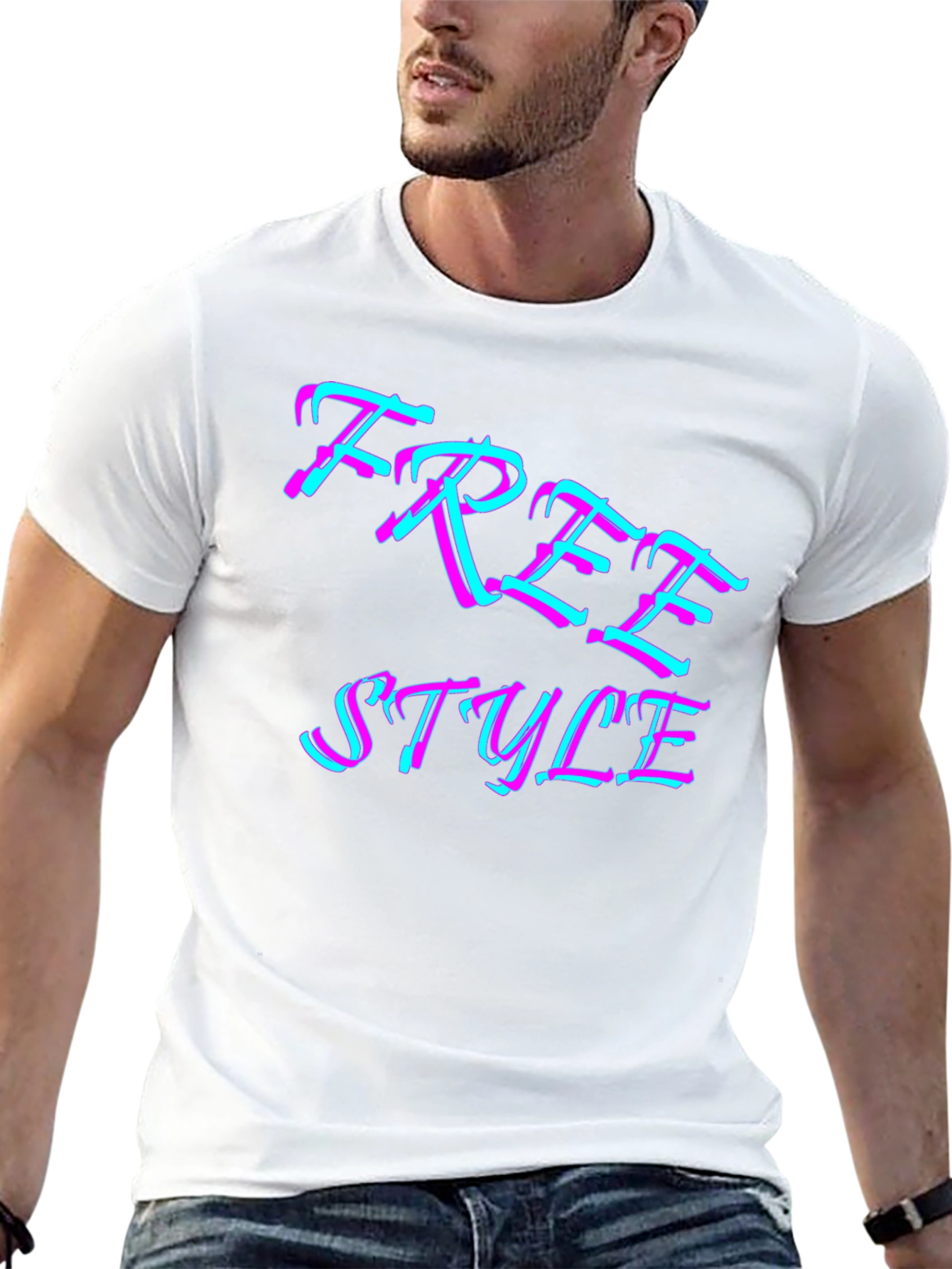 Freestyle Graphic Print Black T-Shirt