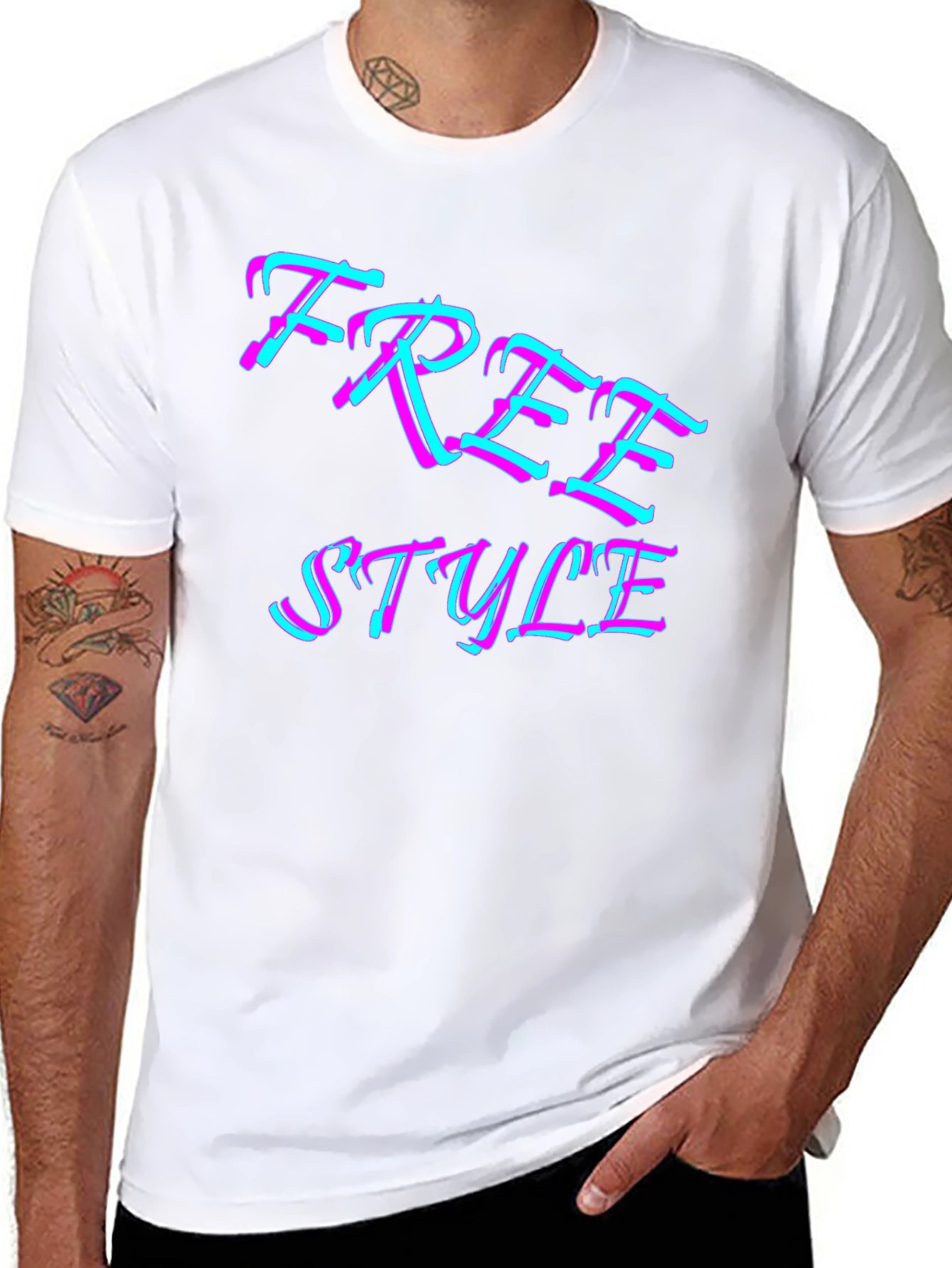 Freestyle Graphic Print Black T-Shirt