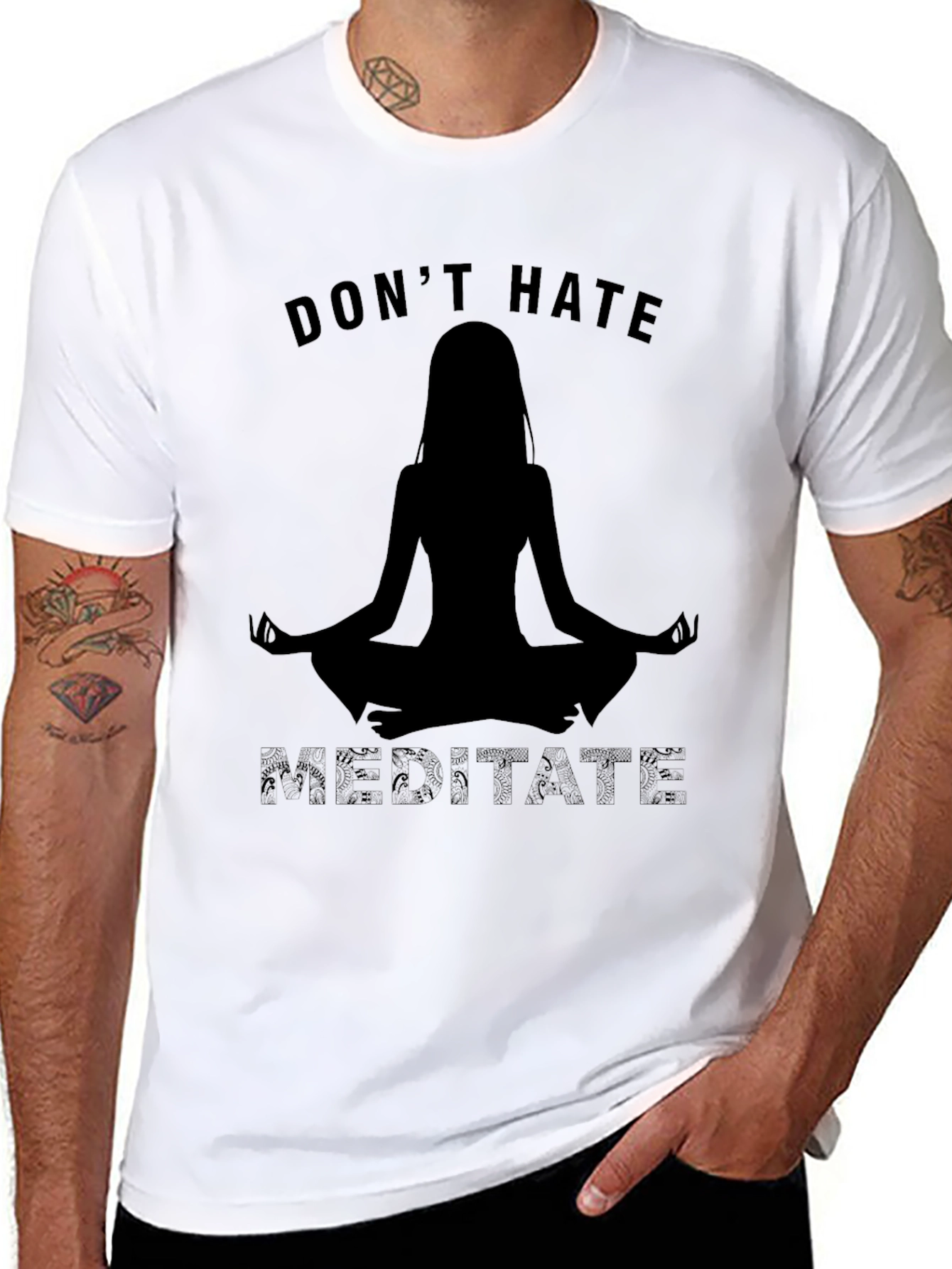 Dont Hate Meditate Black T-Shirt