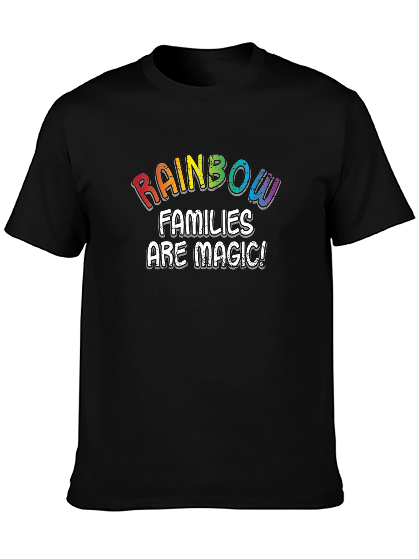 Rainbow Families Are Magic Black T-Shirt