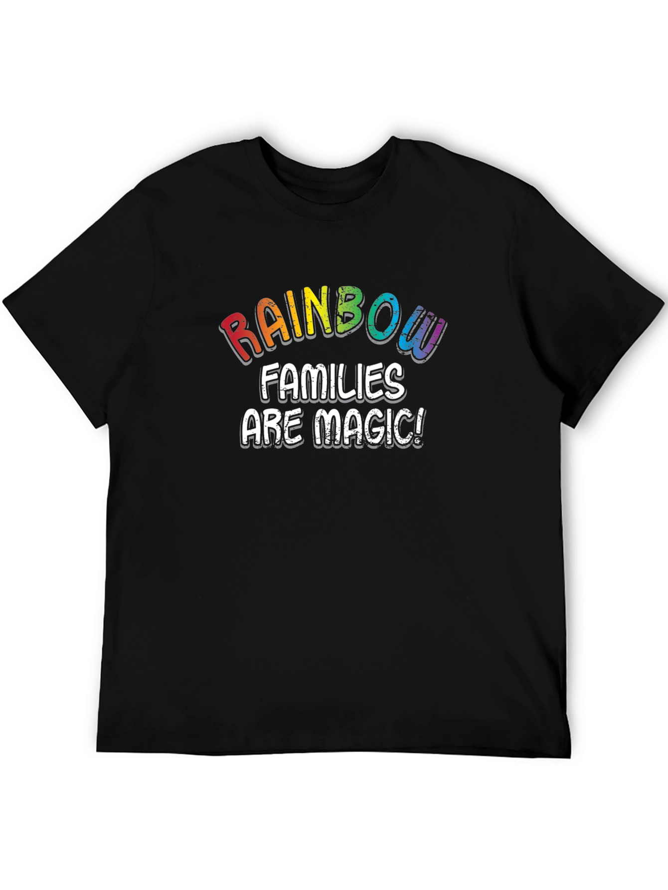 Rainbow Families Are Magic Black T-Shirt