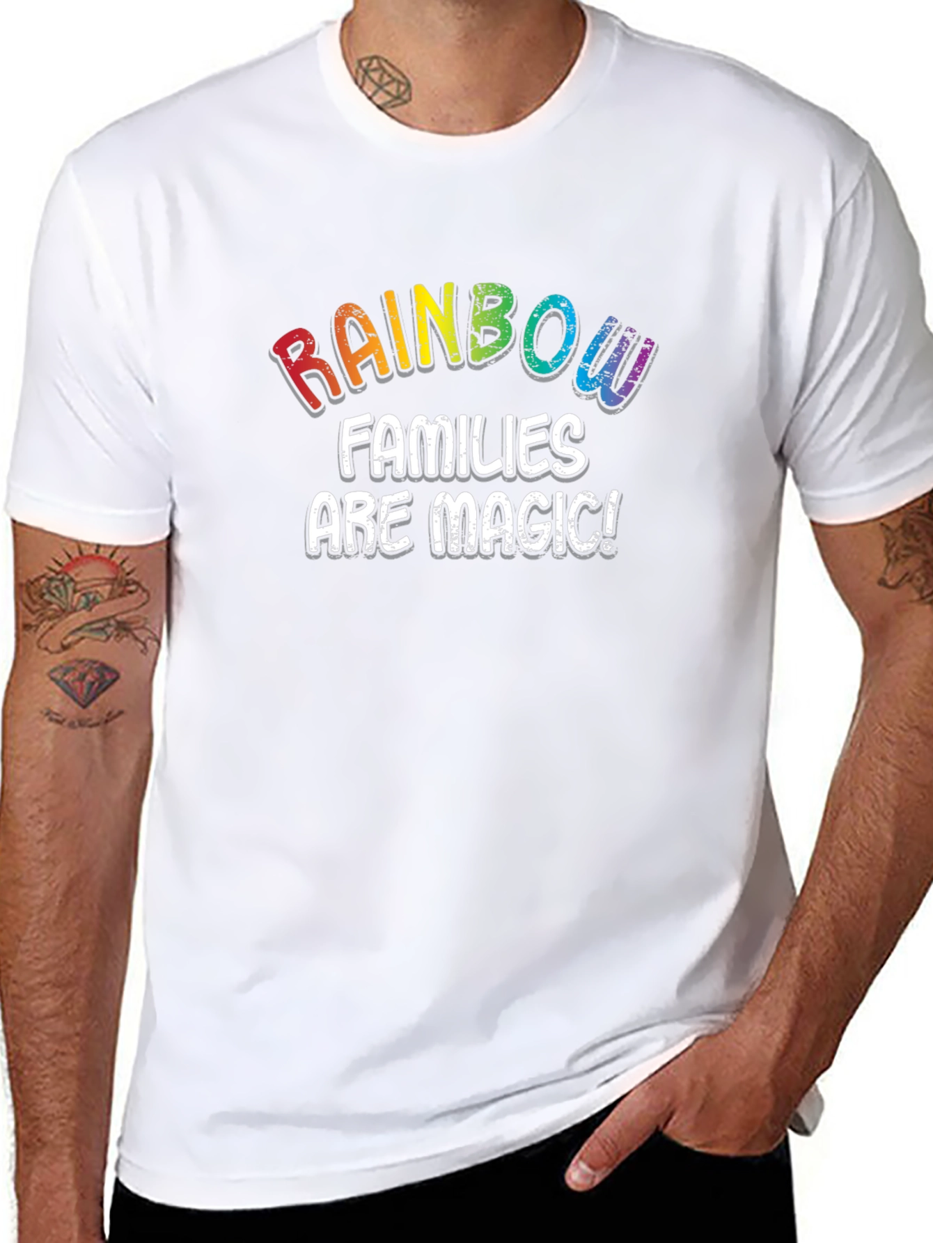 Rainbow Families Are Magic Black T-Shirt