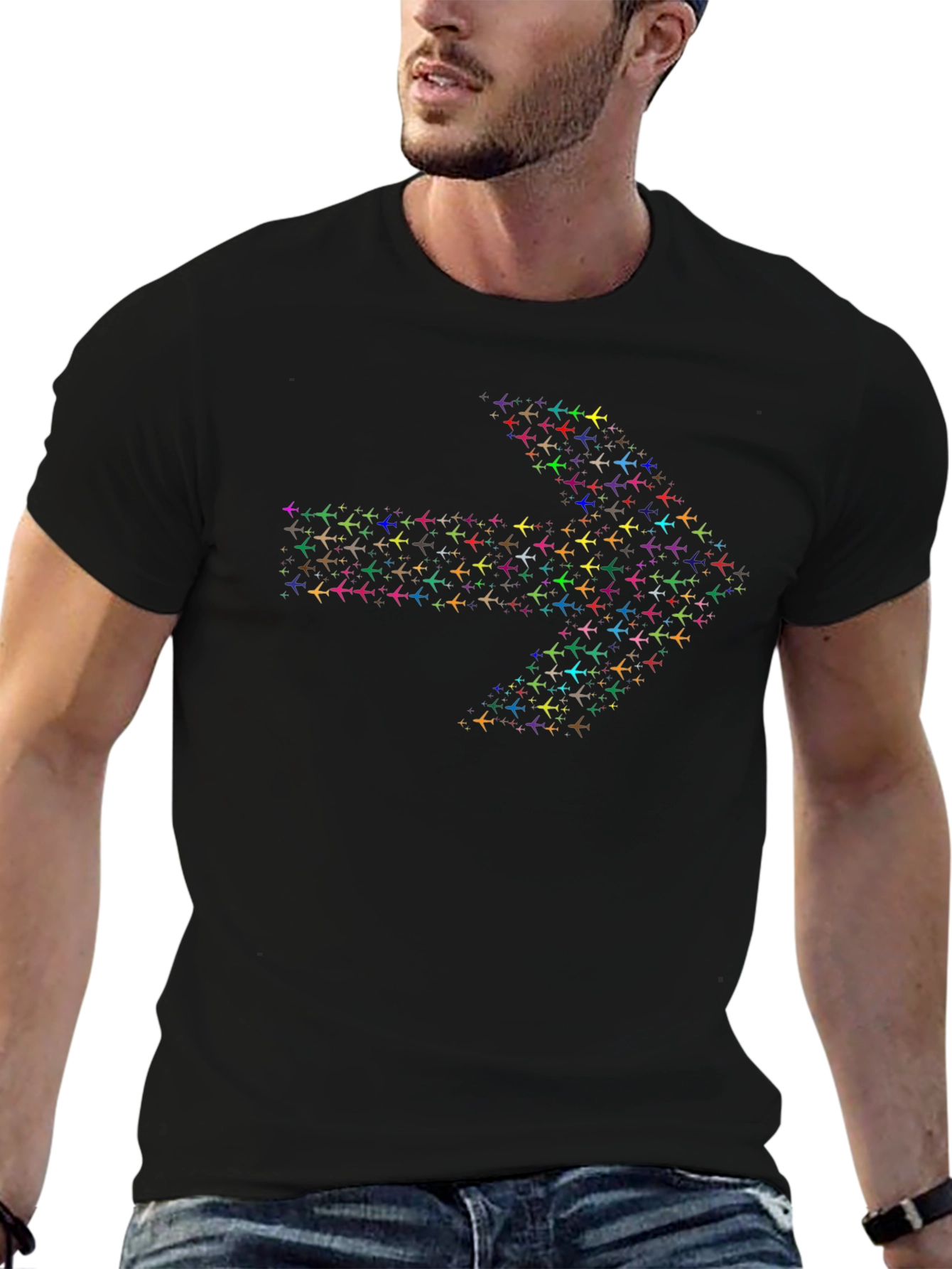 Airplane Arrow Graphic T-Shirt