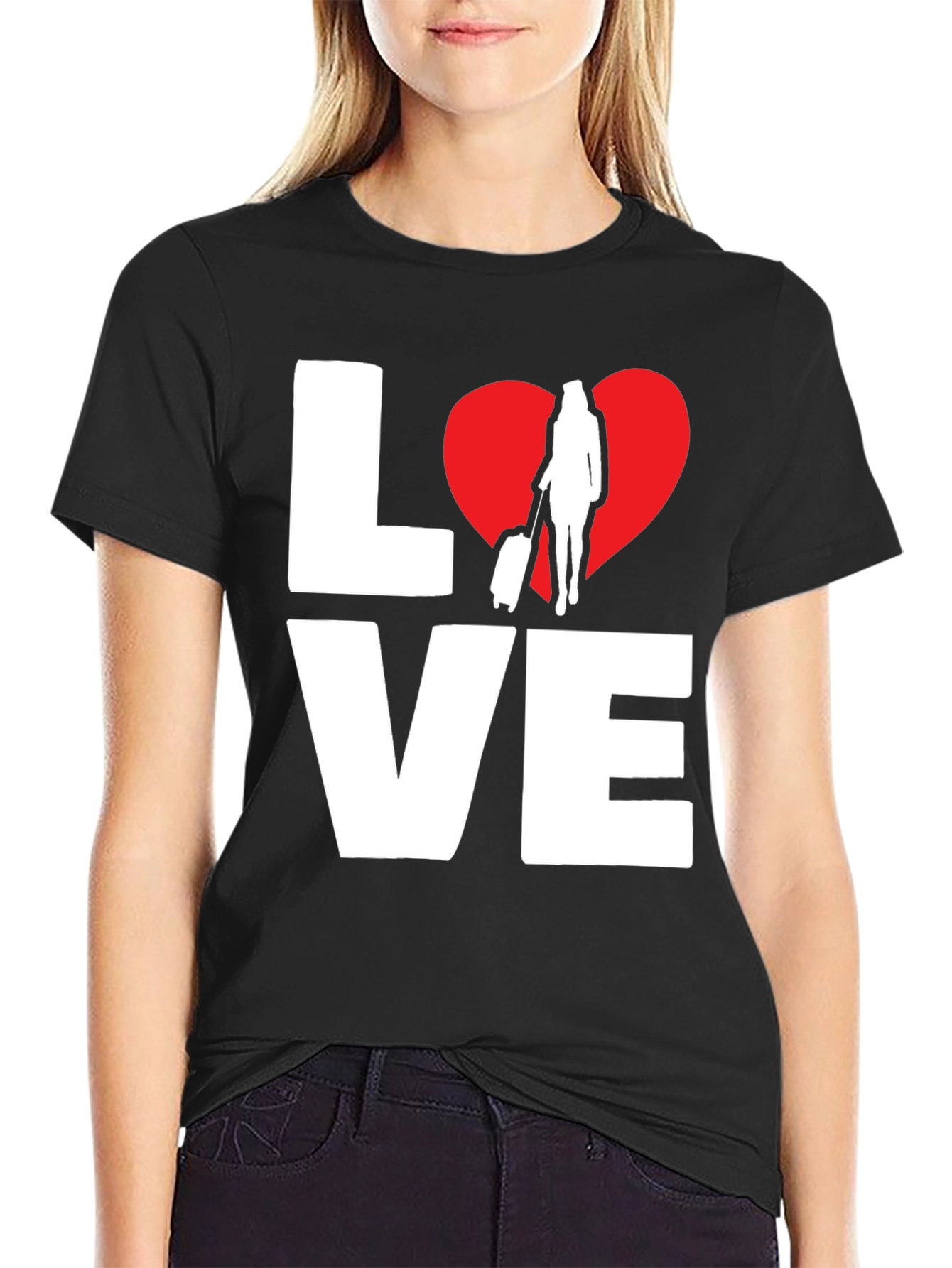 Love to Travel Black Graphic Tee