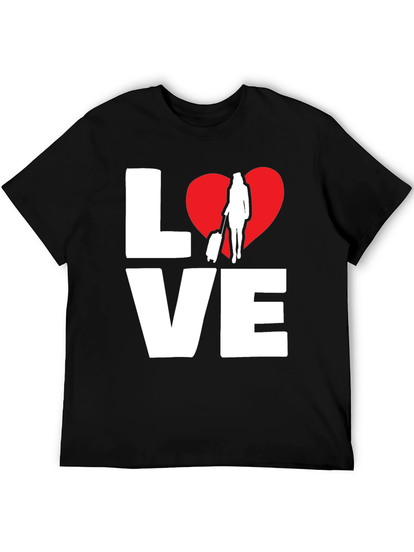 Love to Travel Black Graphic Tee