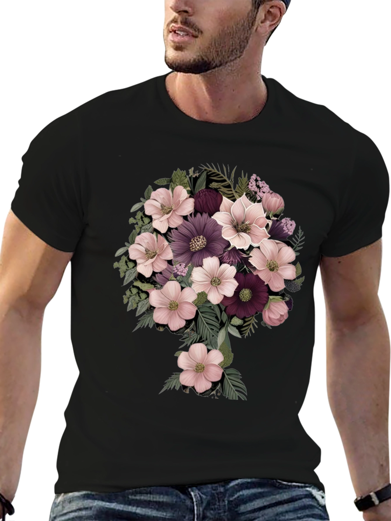 Floral Bouquet Graphic Tee - Stylish Comfort
