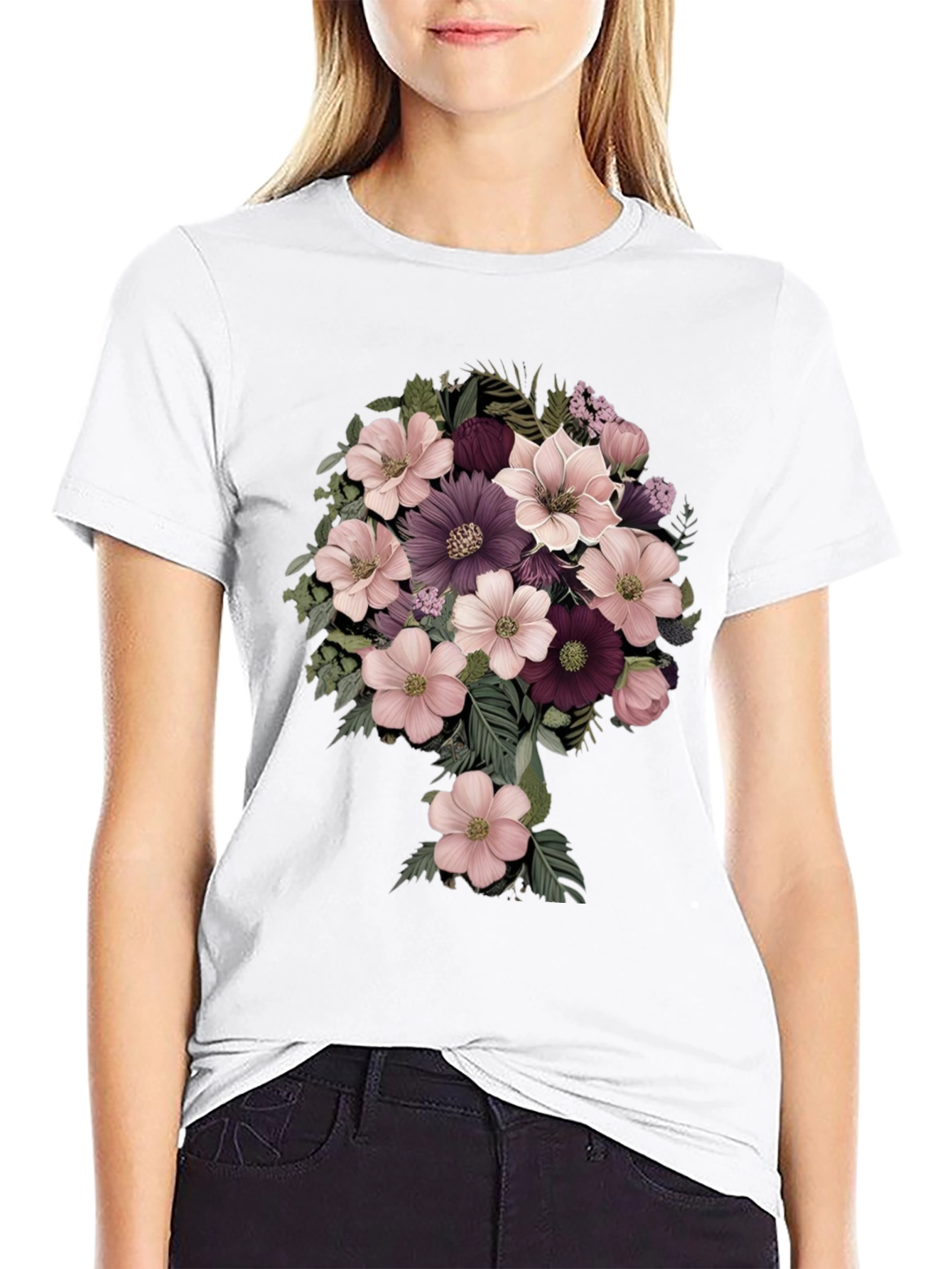 Floral Bouquet Graphic Tee - Stylish Comfort
