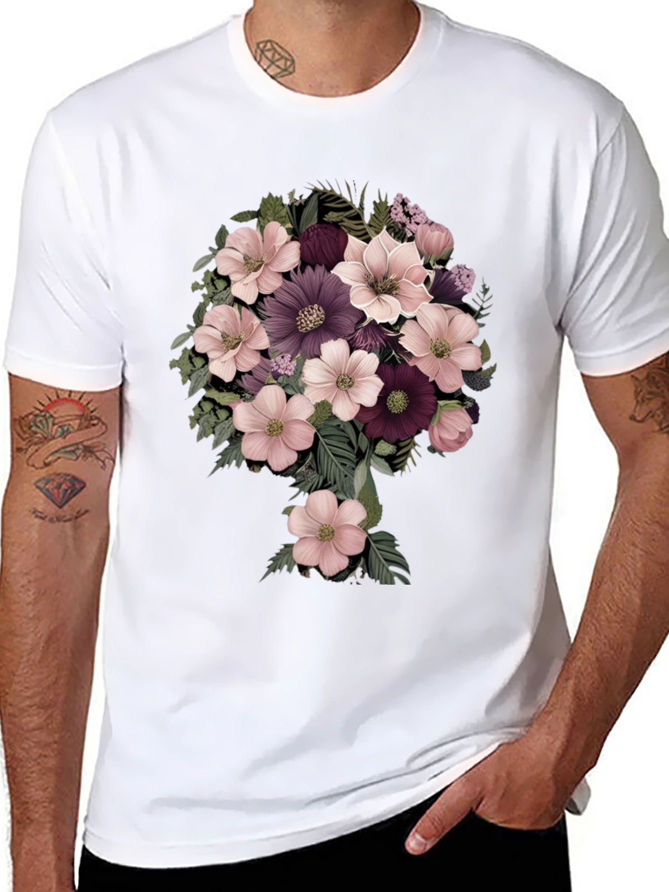 Floral Bouquet Graphic Tee - Stylish Comfort