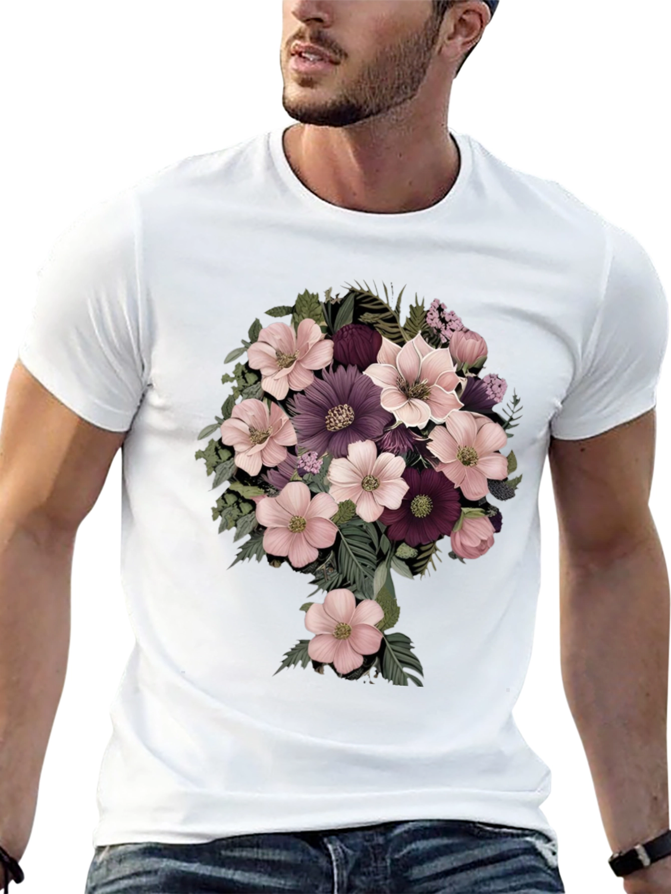 Floral Bouquet Graphic Tee - Stylish Comfort