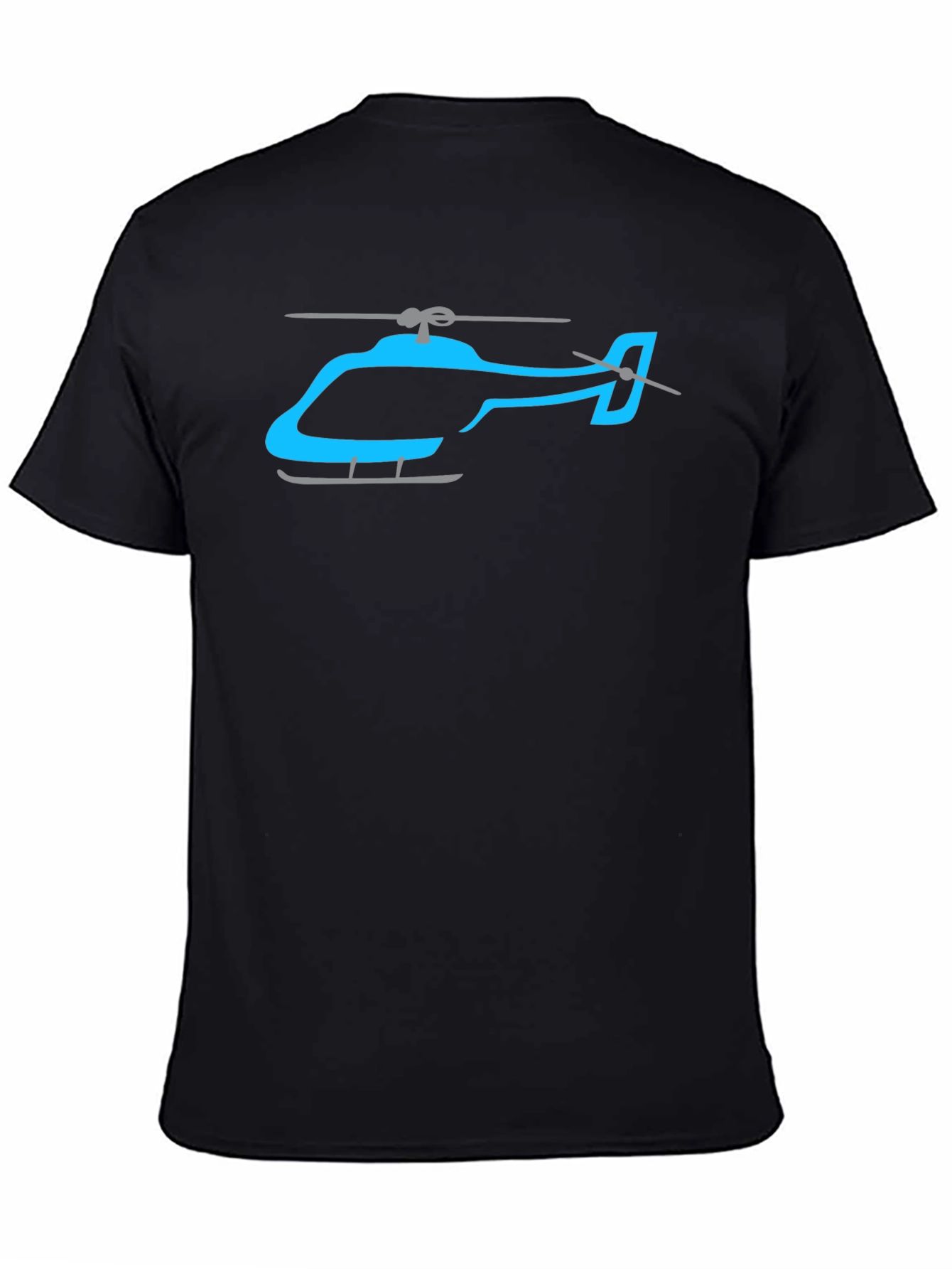 Helicopter Graphic Tee - Casual Black T-Shirt