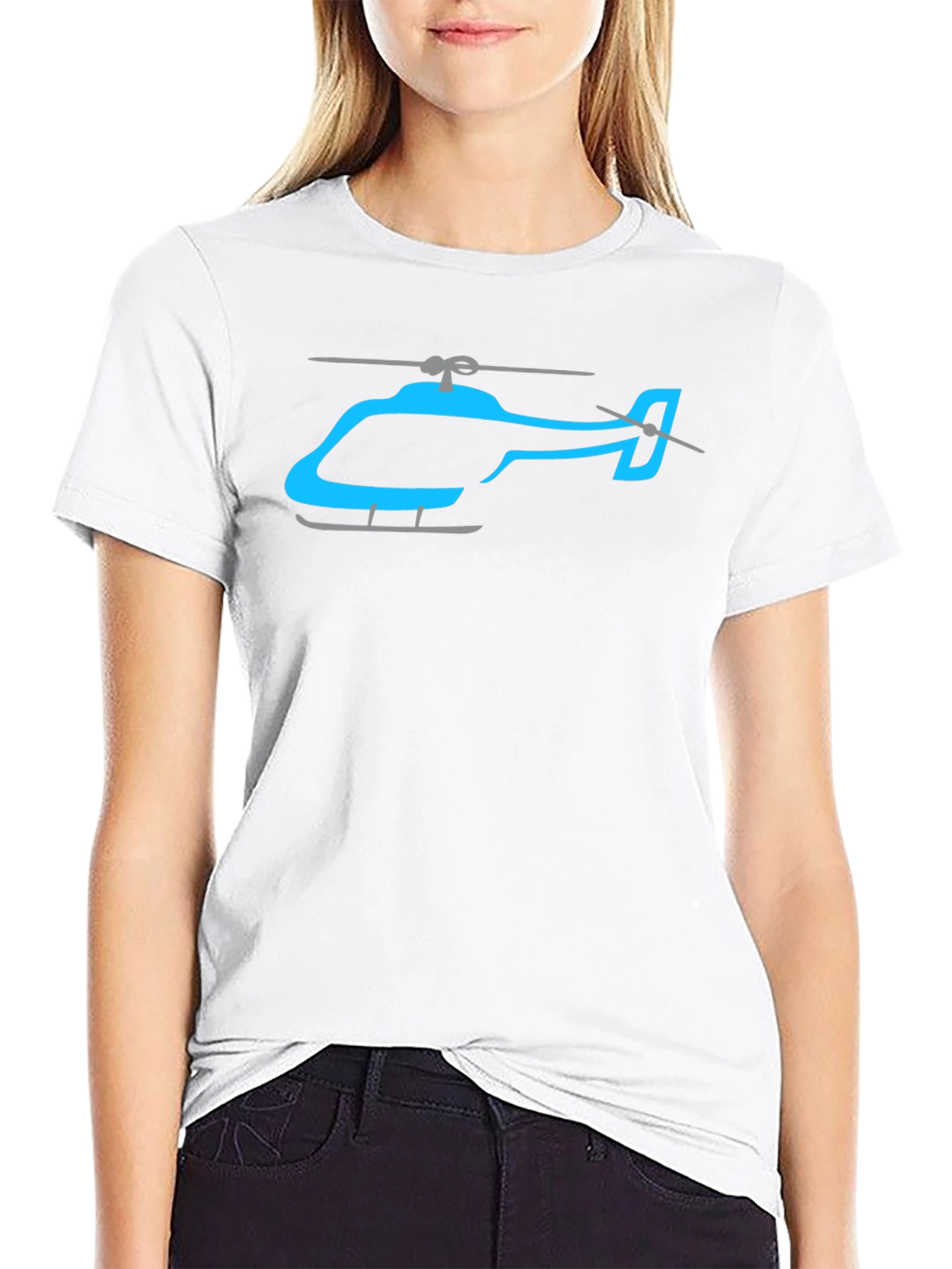 Helicopter Graphic Tee - Casual Black T-Shirt