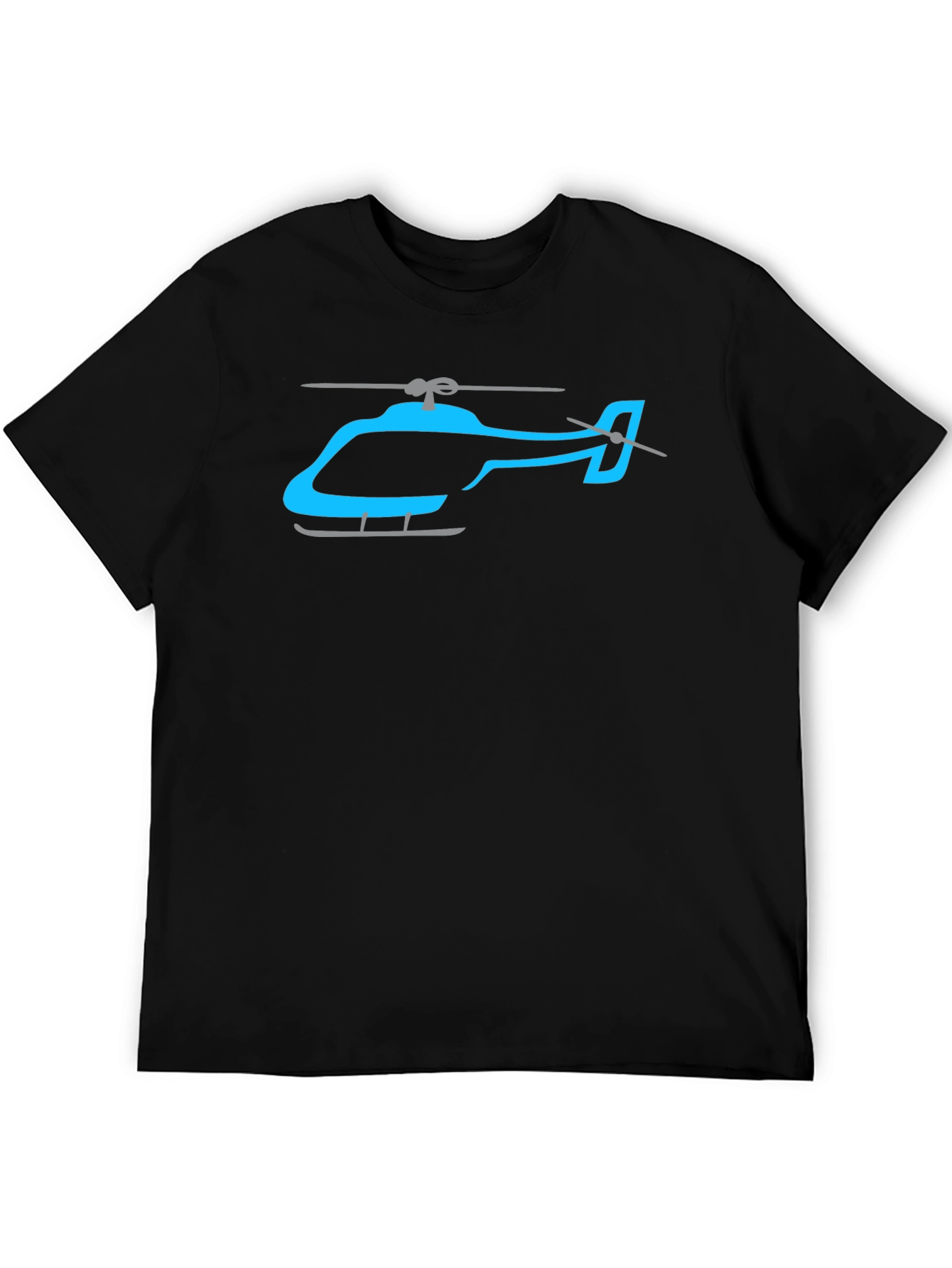 Helicopter Graphic Tee - Casual Black T-Shirt