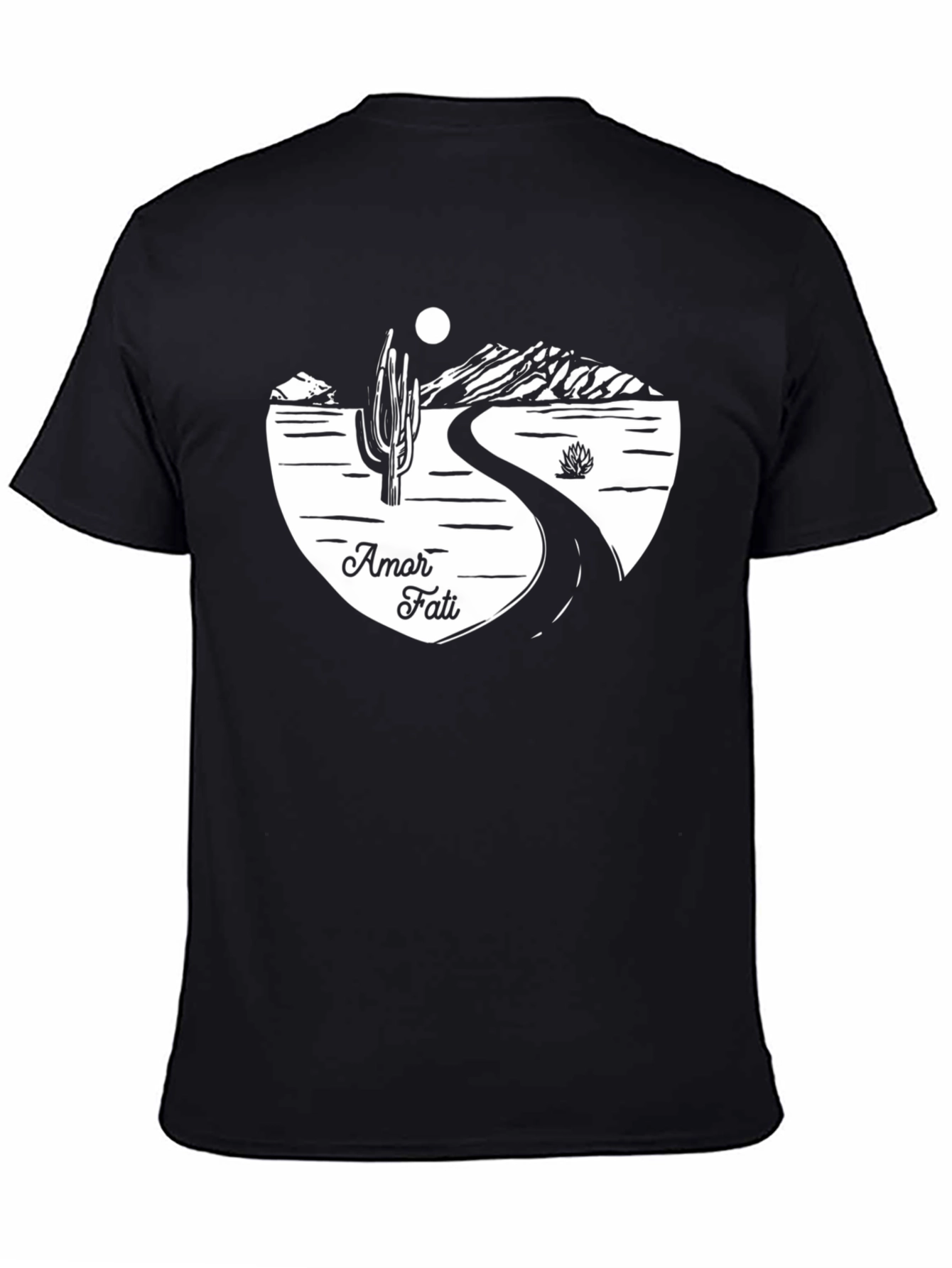 Amor Fati Desert Road Black T-Shirt