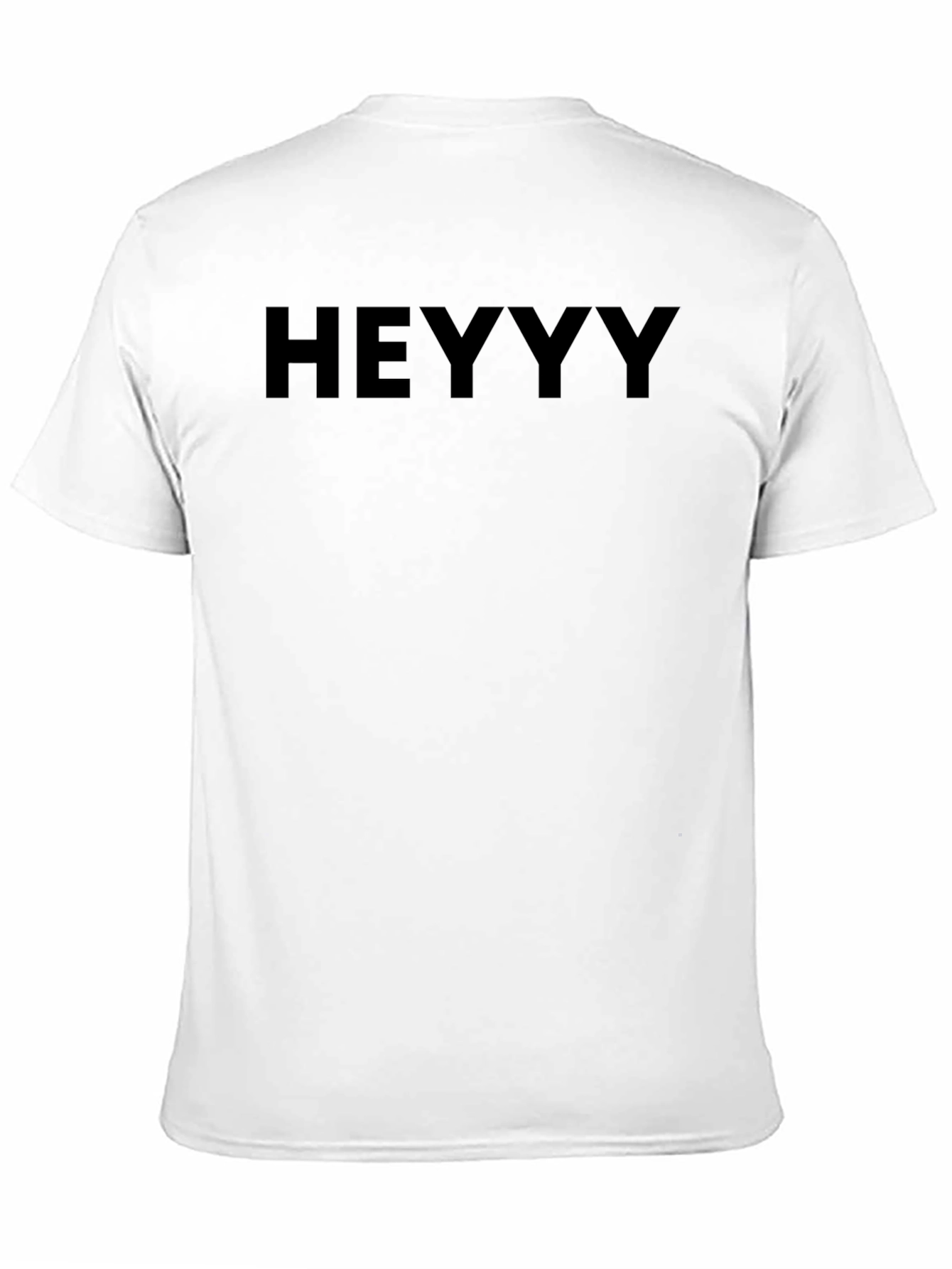 Heyyy Graphic Tee - Solid Black Casual T-Shirt