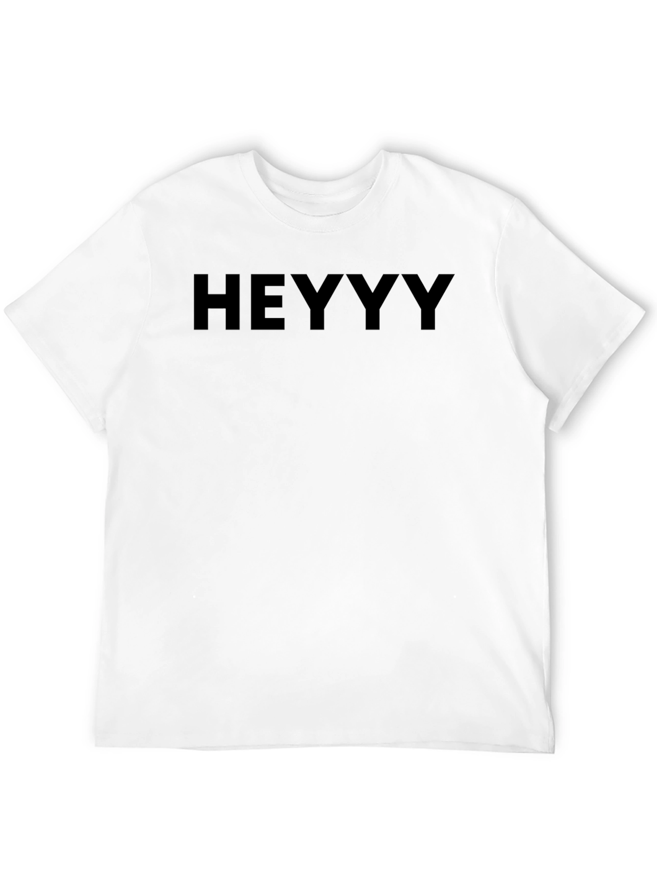 Heyyy Graphic Tee - Solid Black Casual T-Shirt