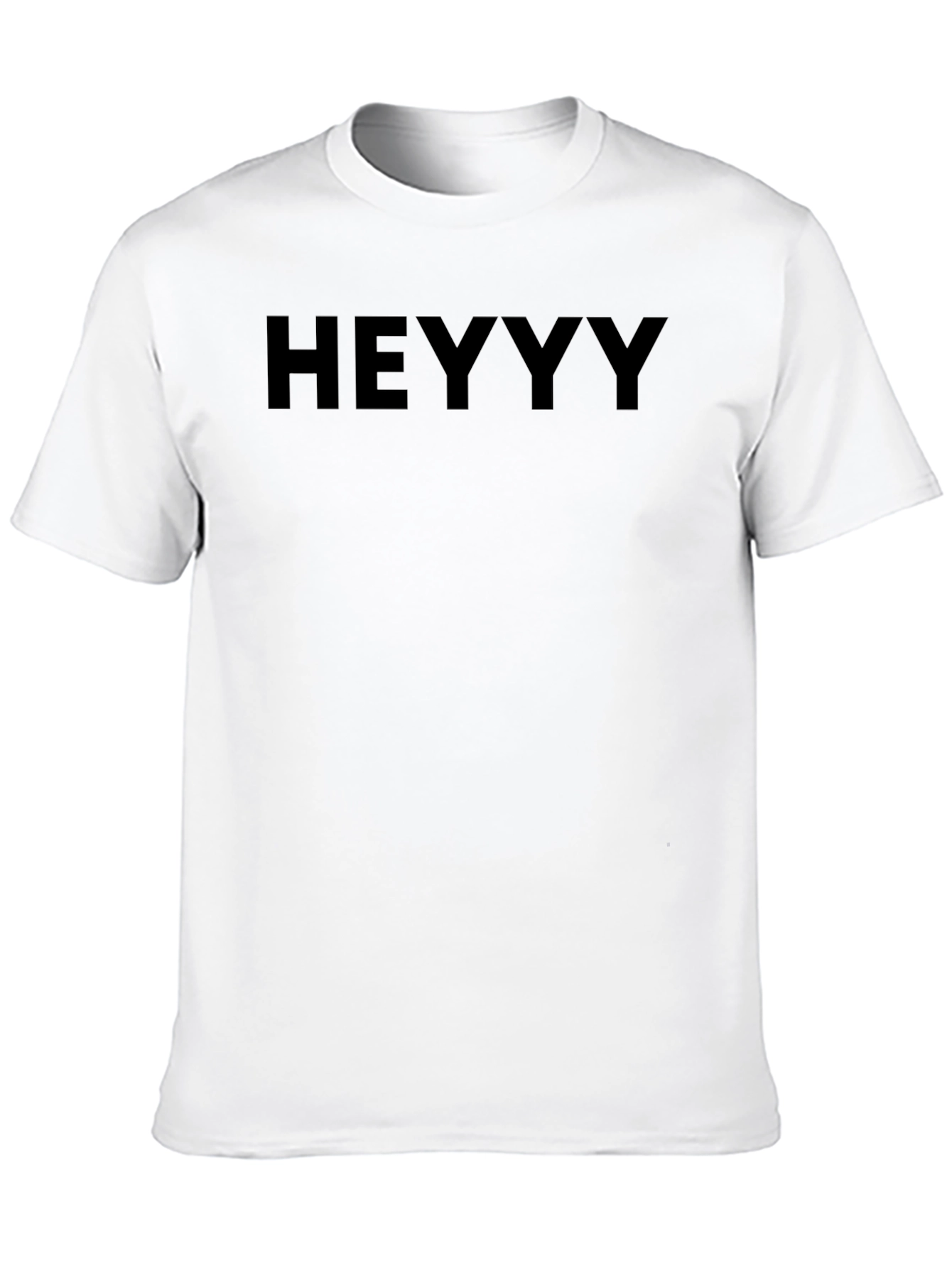 Heyyy Graphic Tee - Solid Black Casual T-Shirt