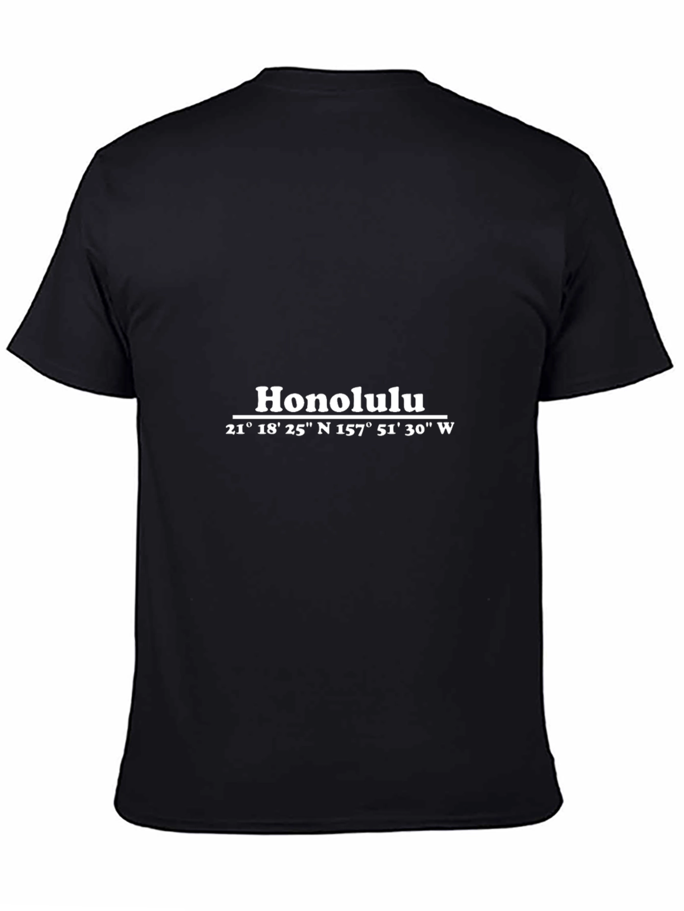 Honolulu Coordinates Graphic Tee - Black