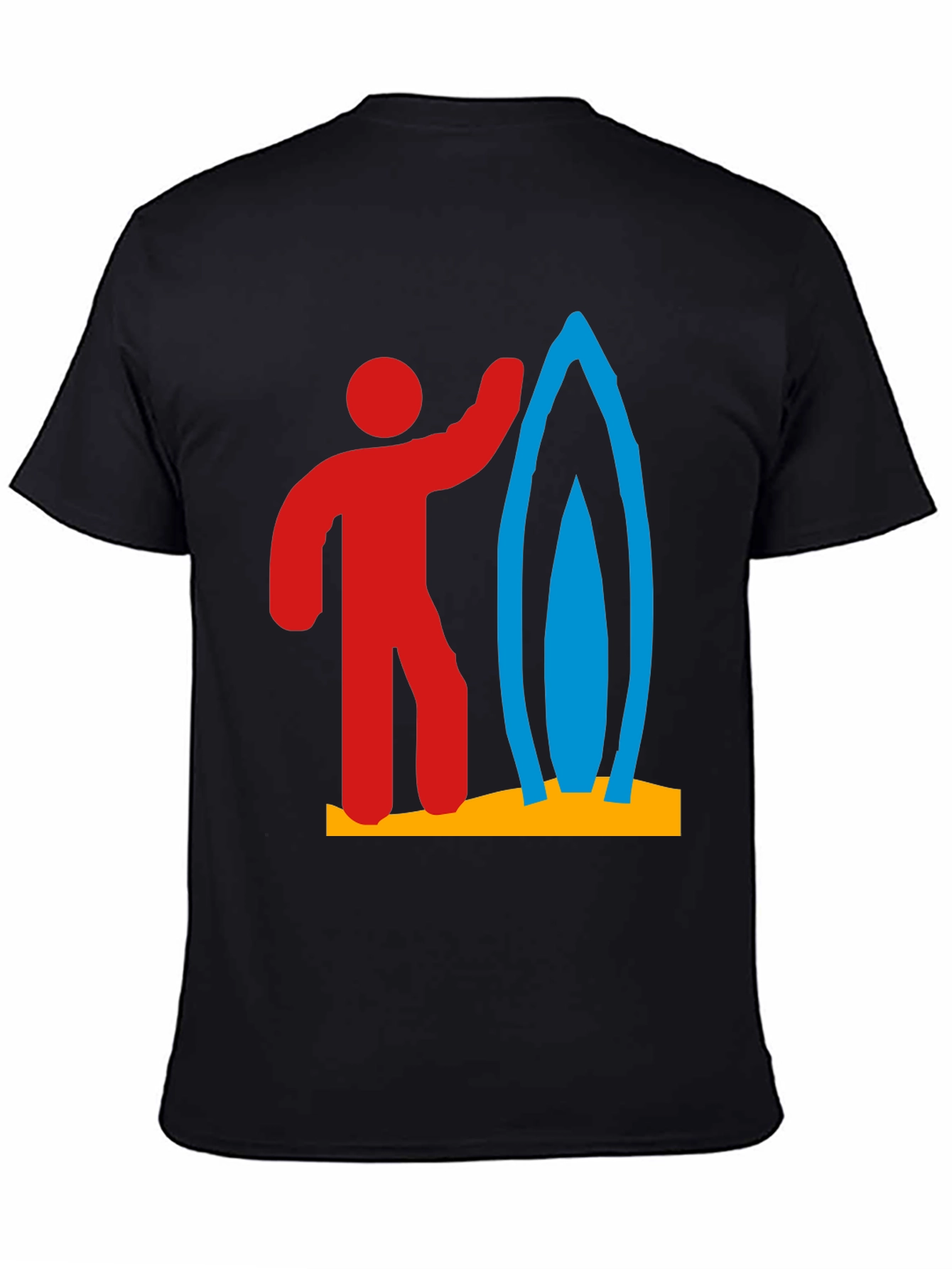 Surfer Graphic Tee - Black Cotton T-Shirt