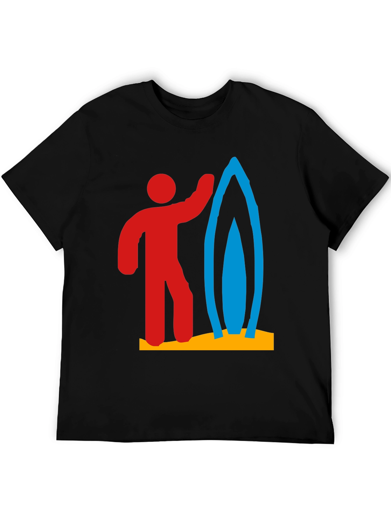 Surfer Graphic Tee - Black Cotton T-Shirt