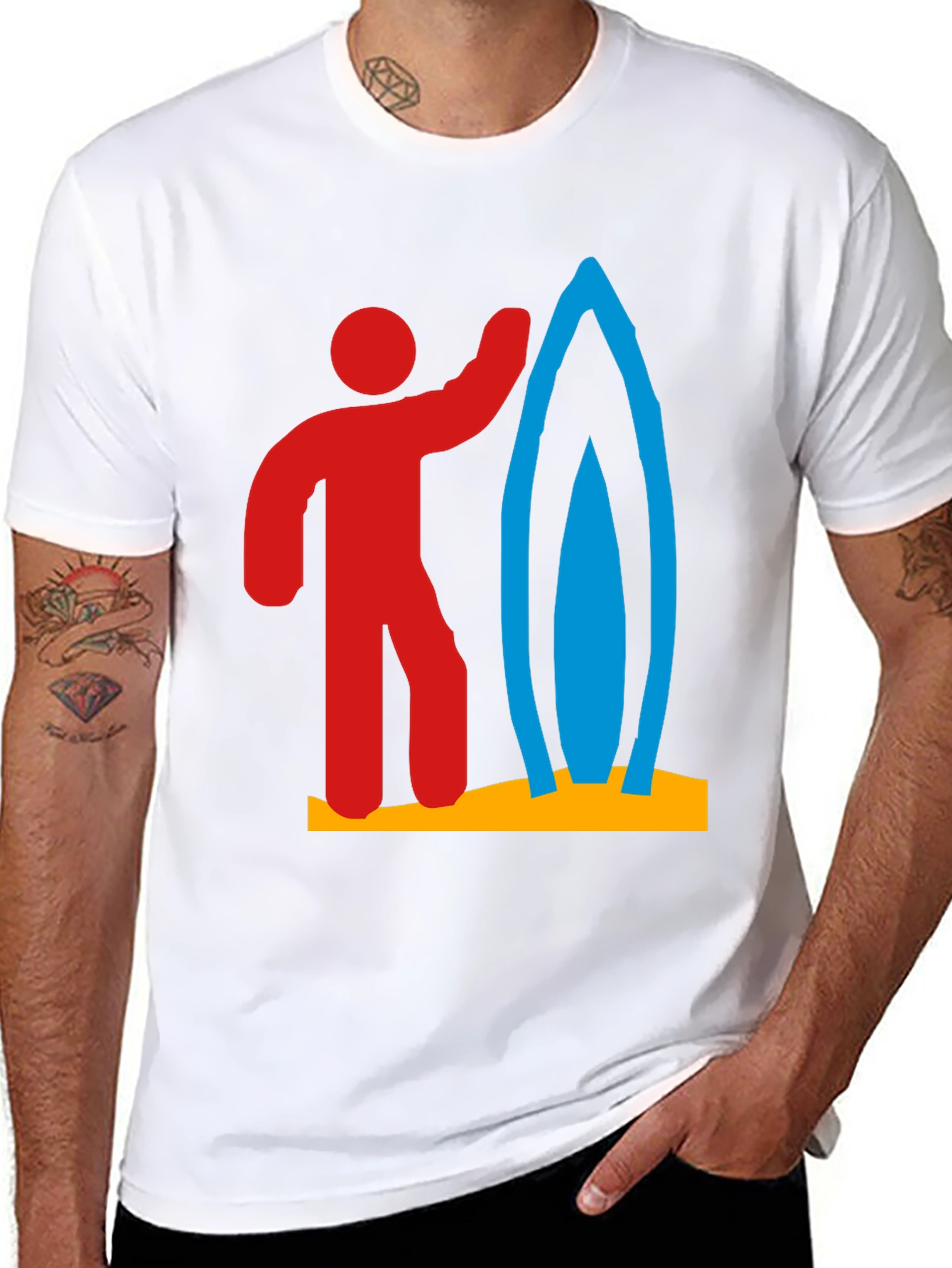 Surfer Graphic Tee - Black Cotton T-Shirt