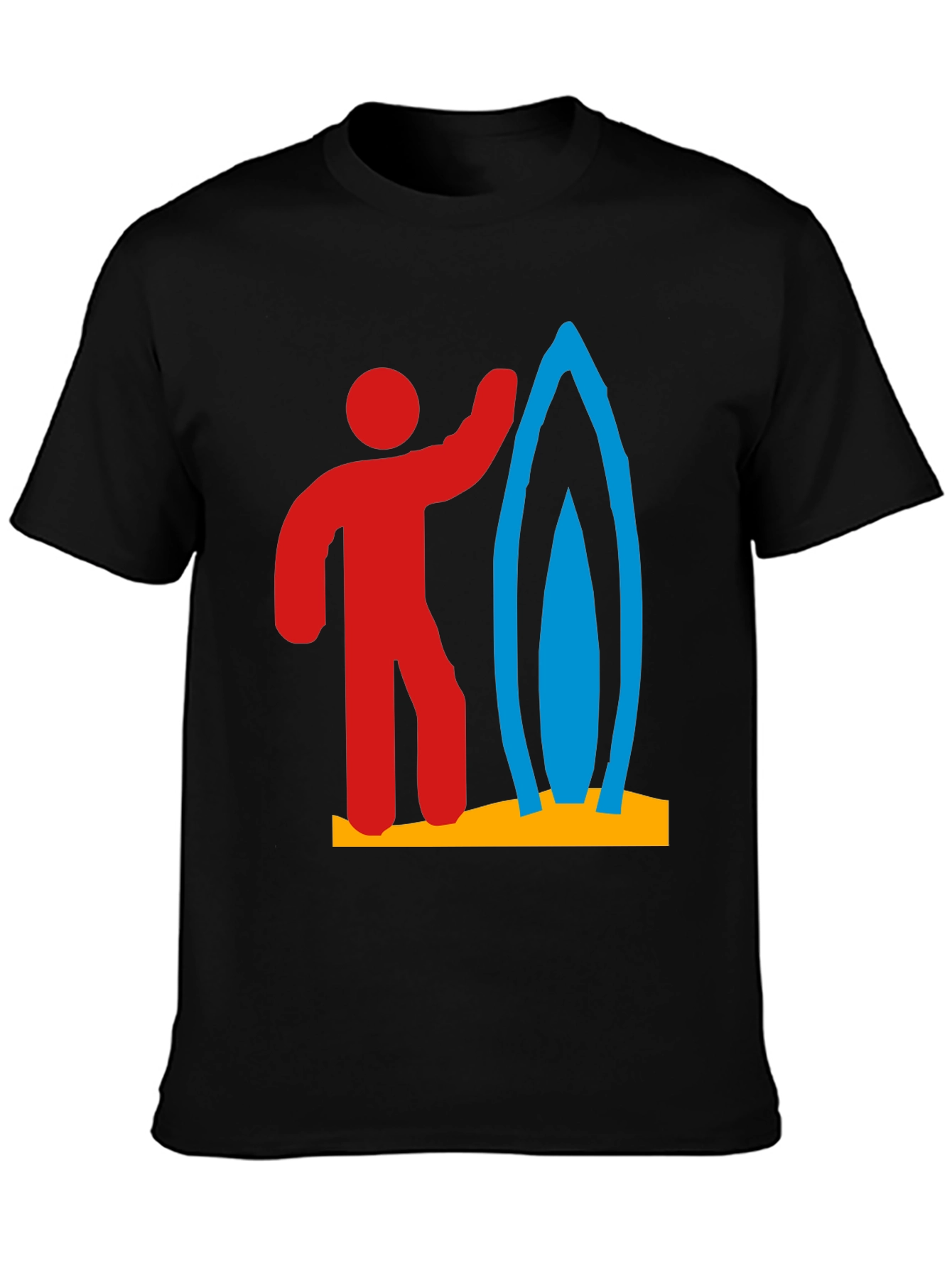 Surfer Graphic Tee - Black Cotton T-Shirt