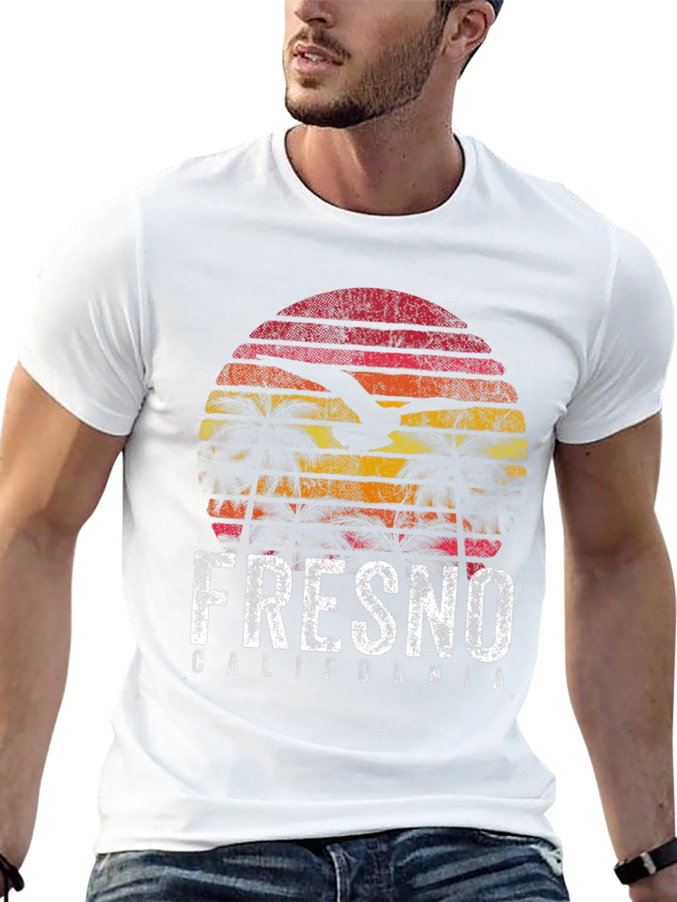 Fresno California Retro Sunset T-Shirt
