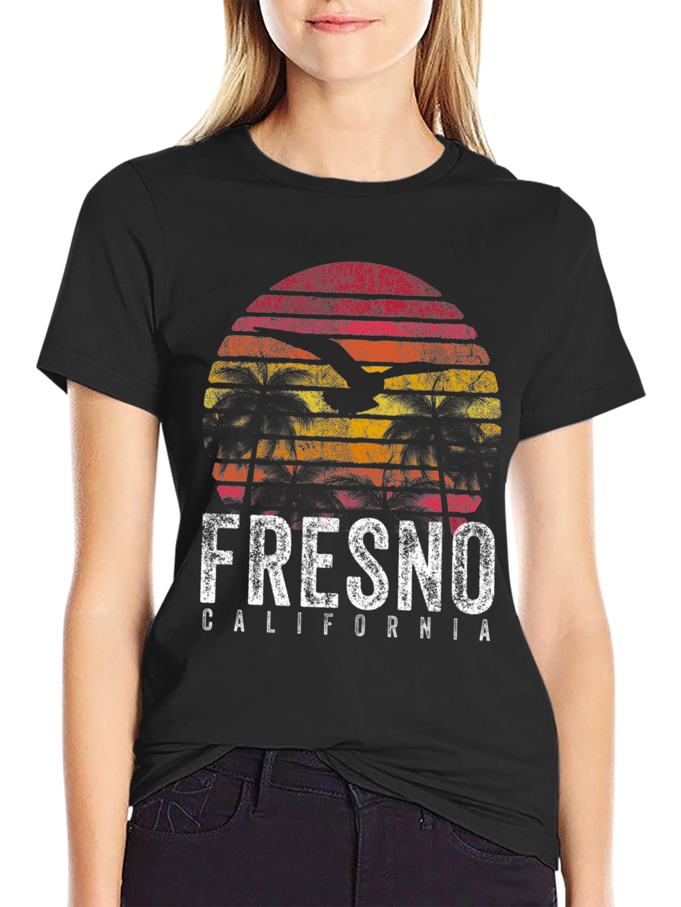 Fresno California Retro Sunset T-Shirt