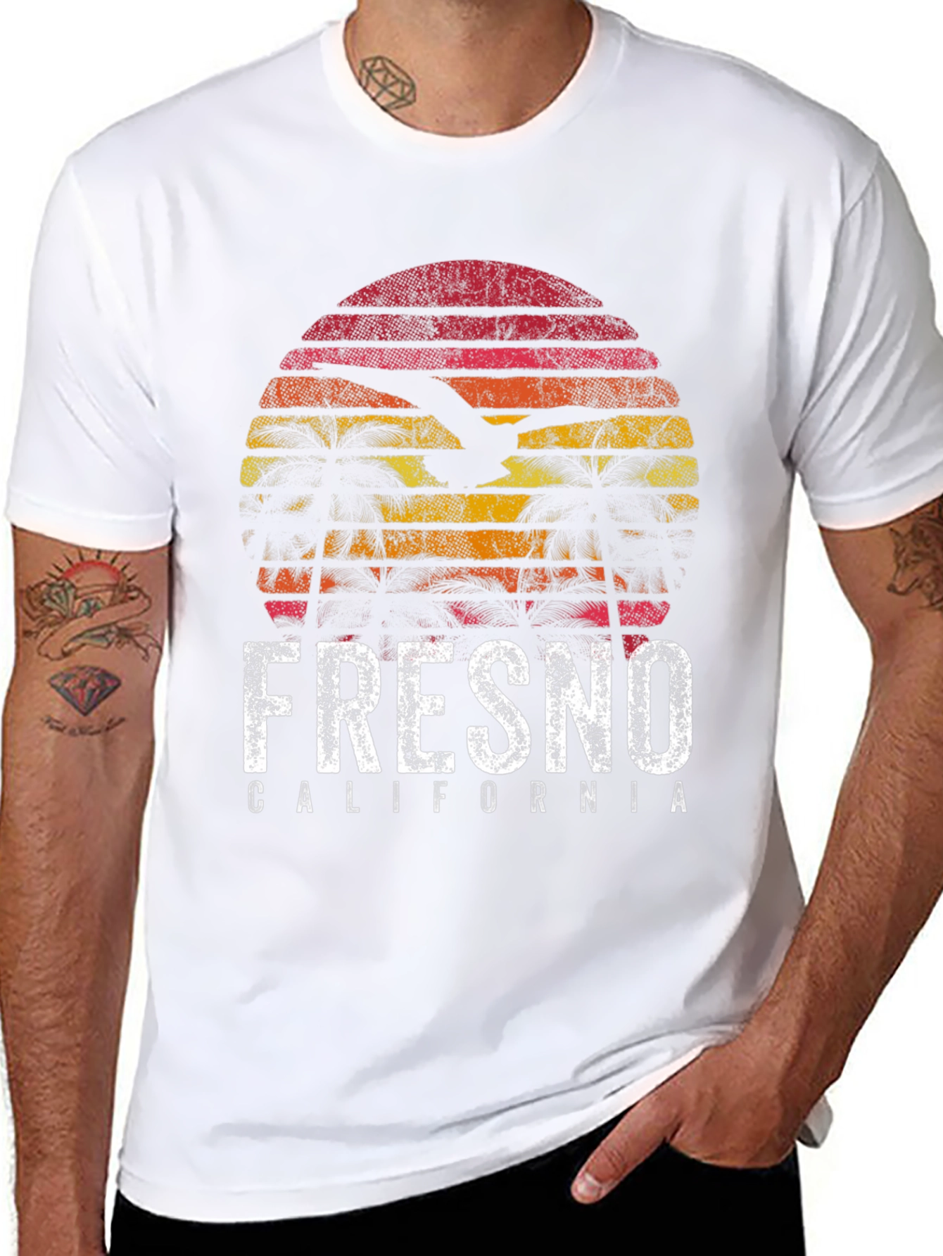 Fresno California Retro Sunset T-Shirt