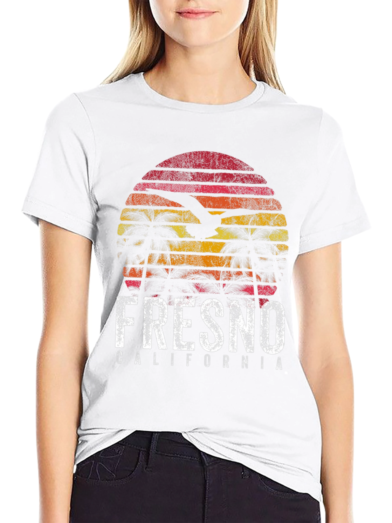 Fresno California Retro Sunset T-Shirt