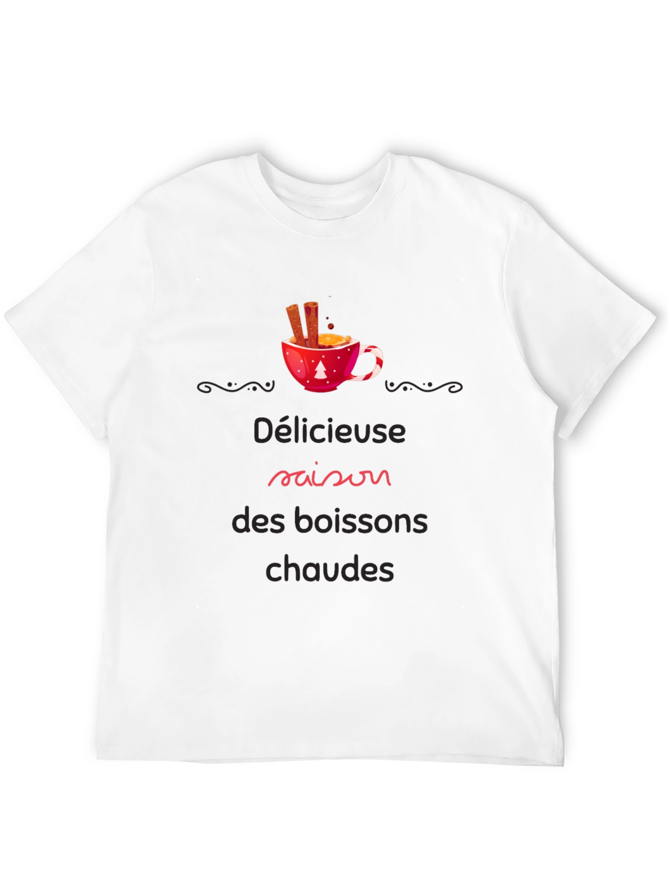 Festive Hot Drinks Season Black T-Shirt
