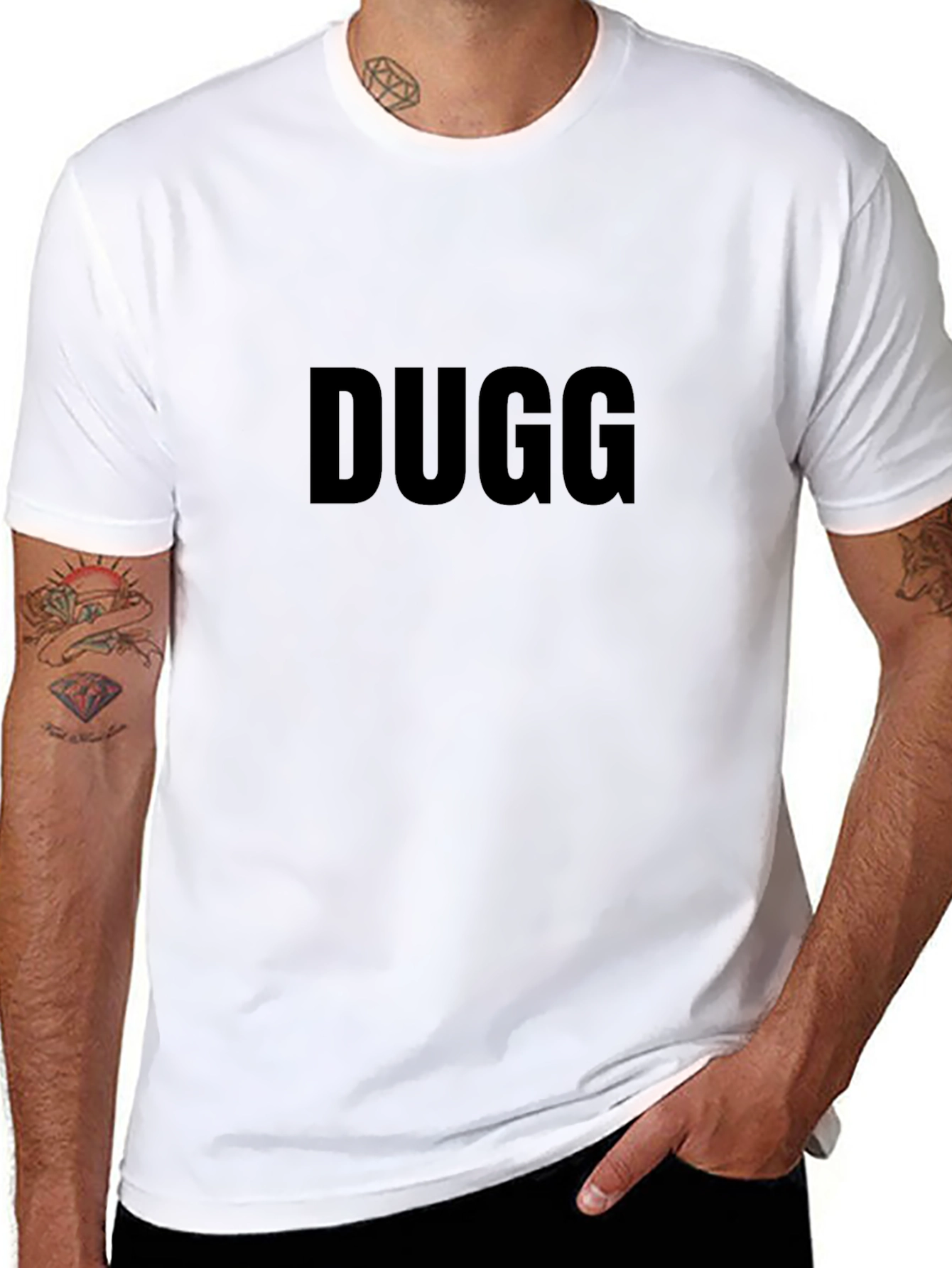 DUGG Graphic Tee - Black Cotton Blend Casual Wear