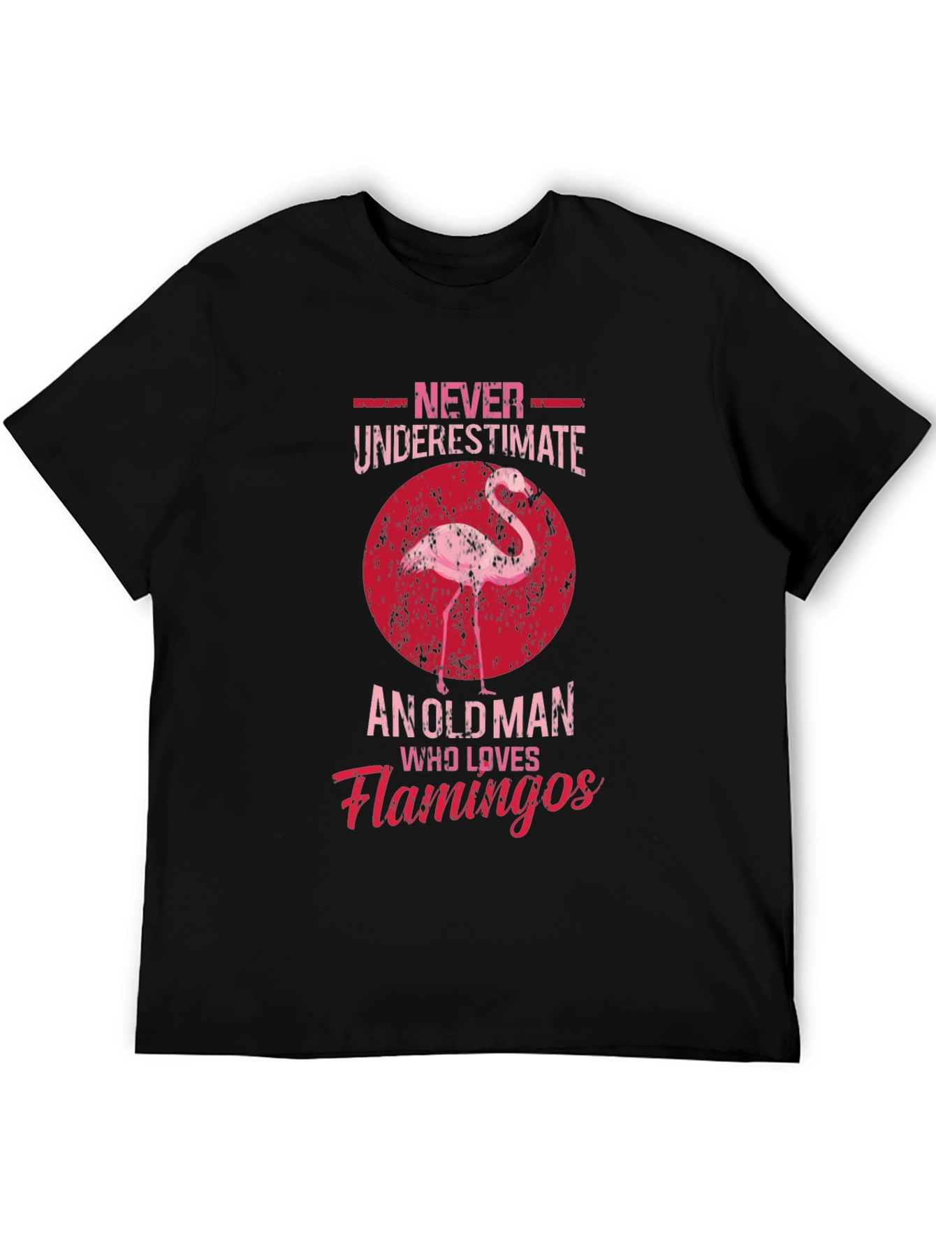 Flamingo Old Man Graphic T-Shirt