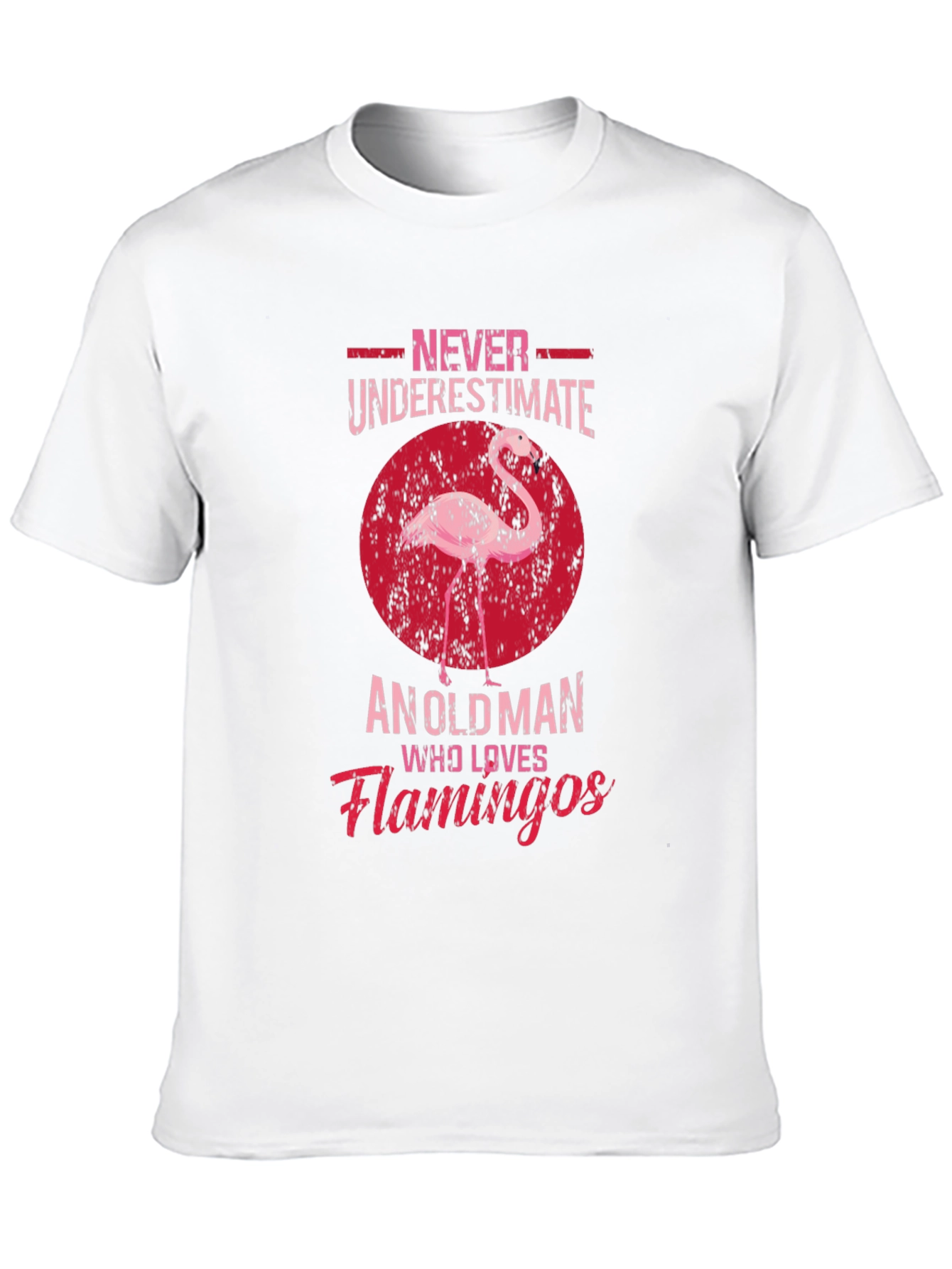 Flamingo Old Man Graphic T-Shirt