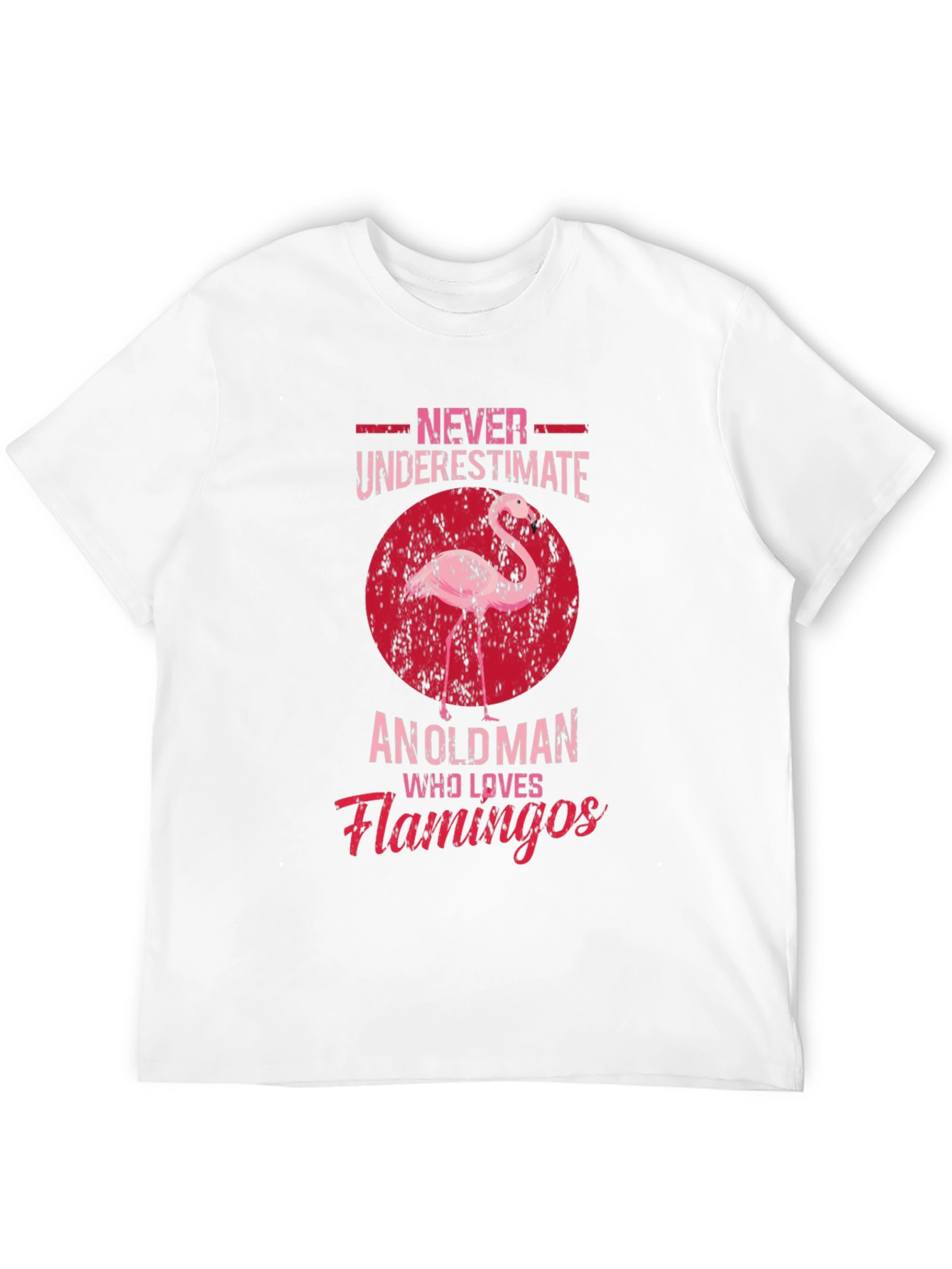 Flamingo Old Man Graphic T-Shirt