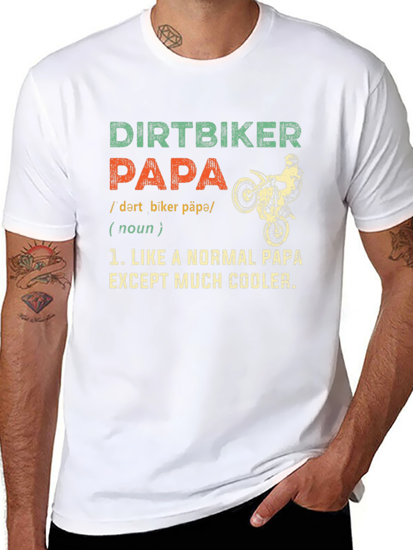 Dirtbiker Papa T-Shirt - Cool Dad Tee