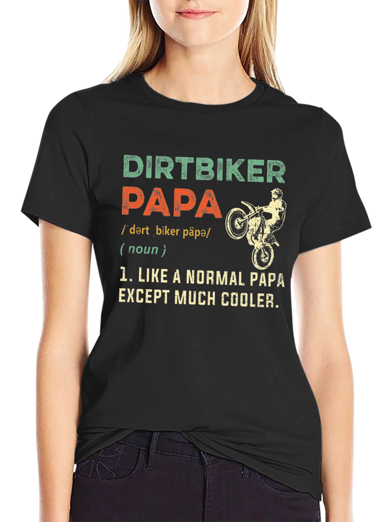 Dirtbiker Papa T-Shirt - Cool Dad Tee