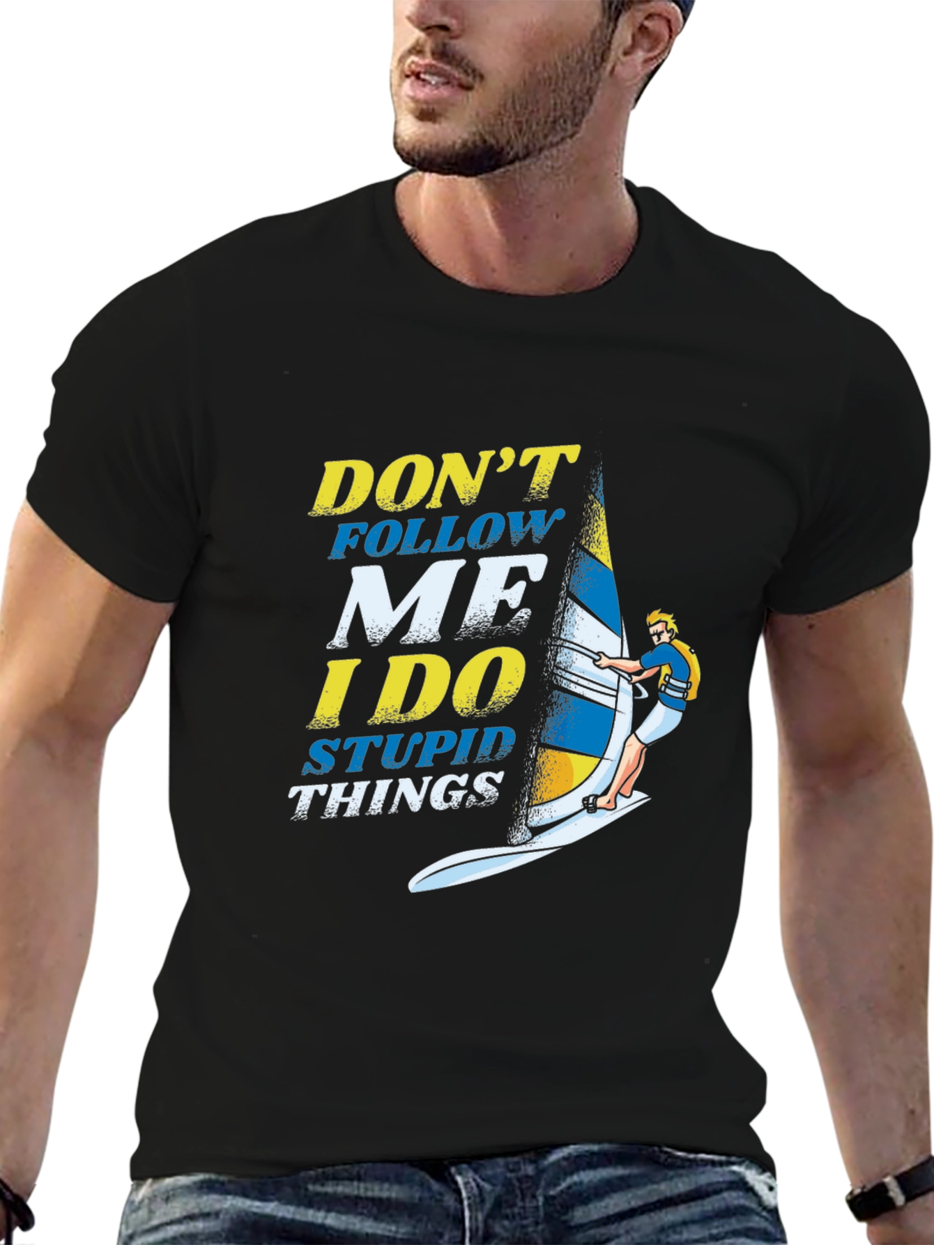 Dont Follow Me Windsurfing Graphic T-Shirt