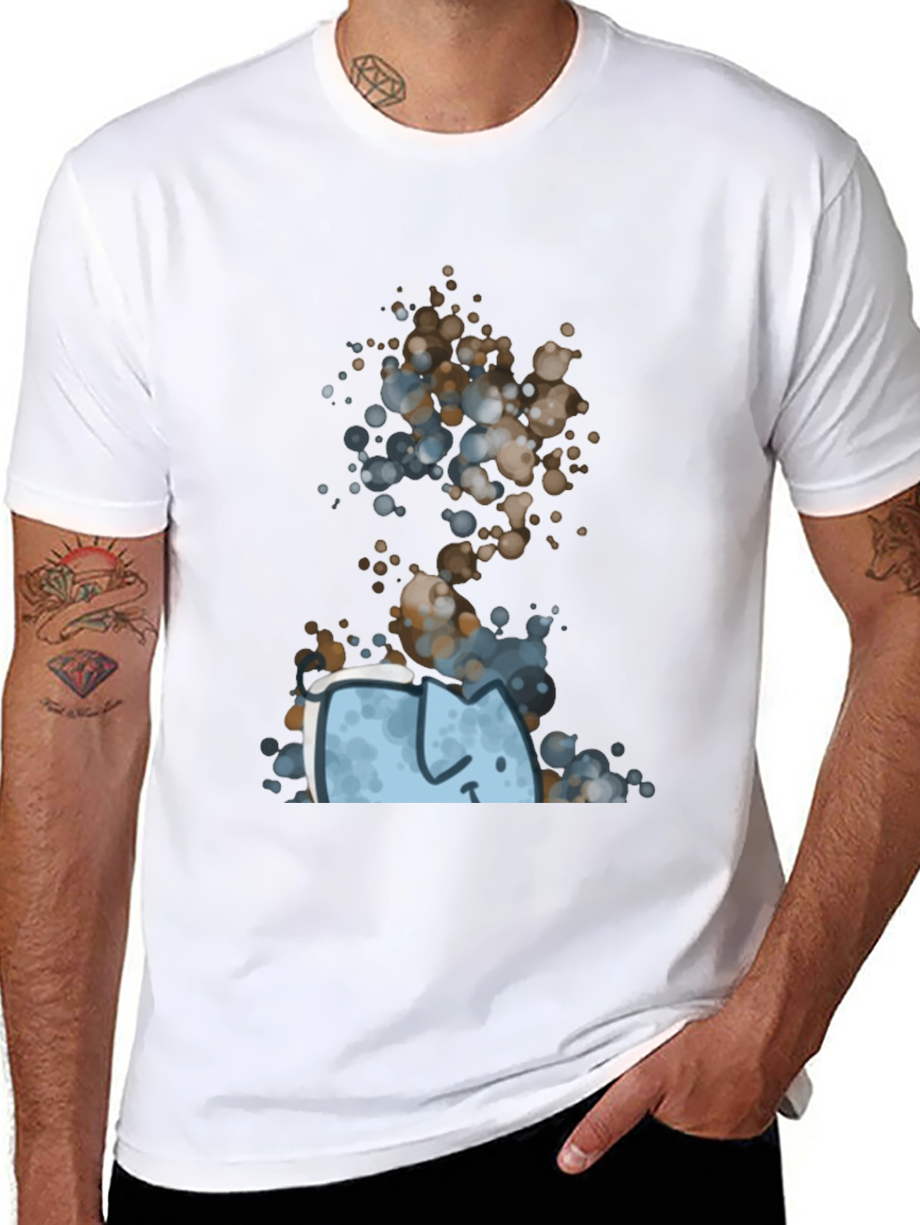 Abstract Cat Graphic Tee - Unique Style