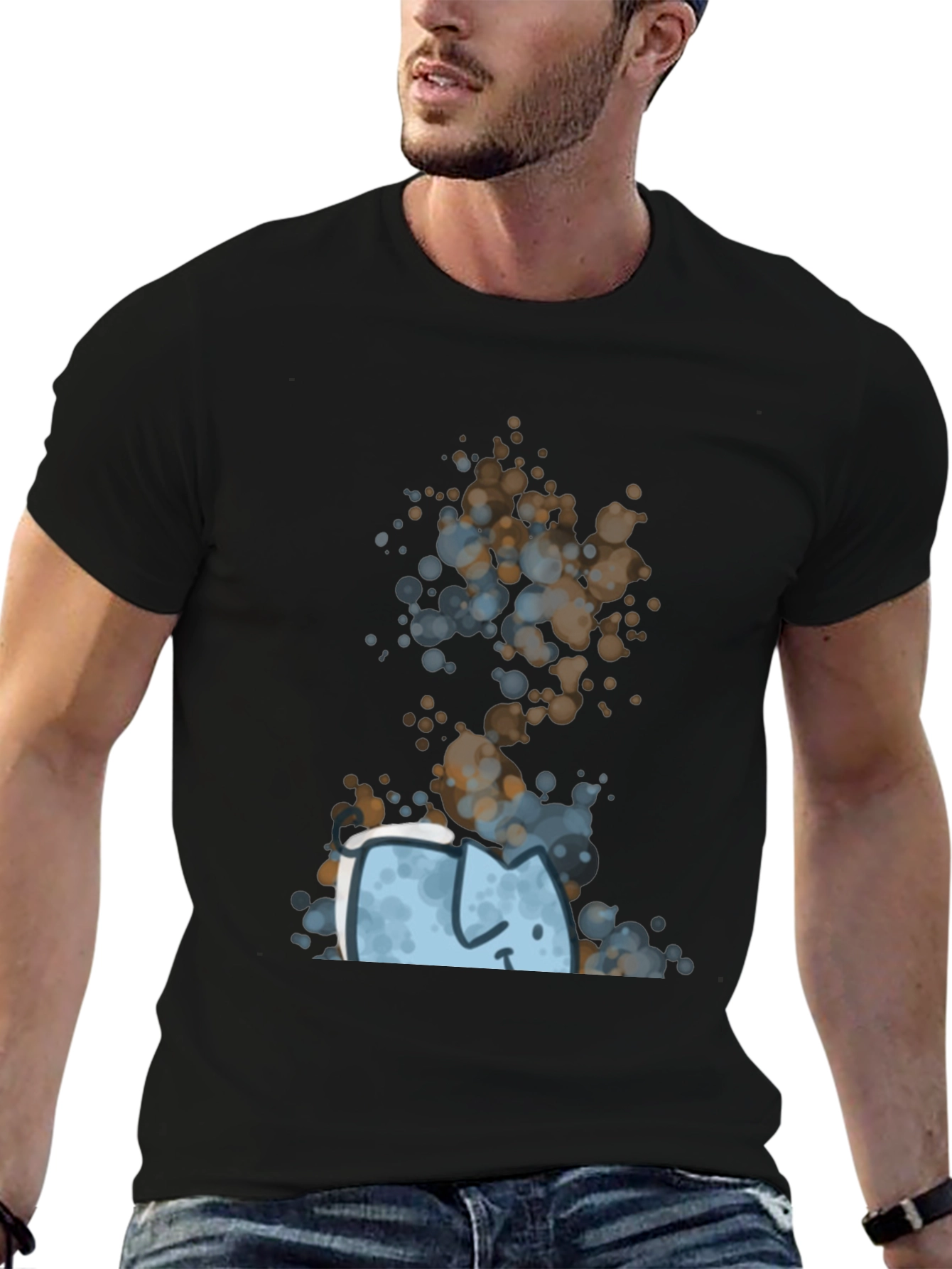 Abstract Cat Graphic Tee - Unique Style