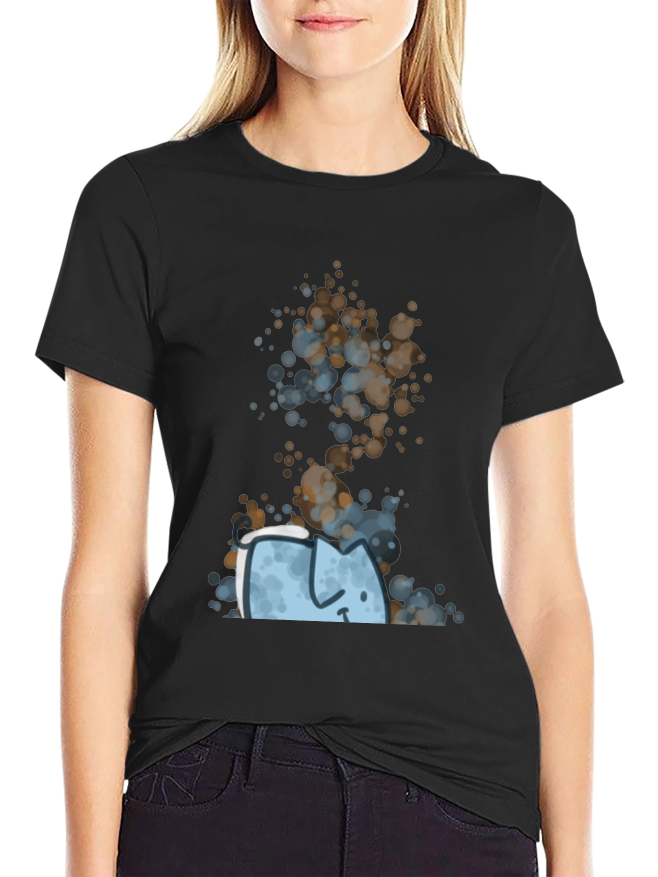 Abstract Cat Graphic Tee - Unique Style