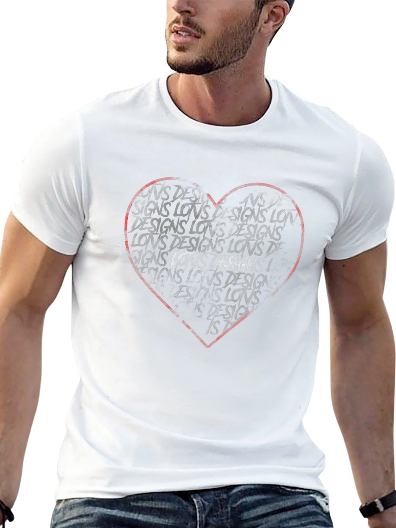 Heart Designs Graphic Tee - Black